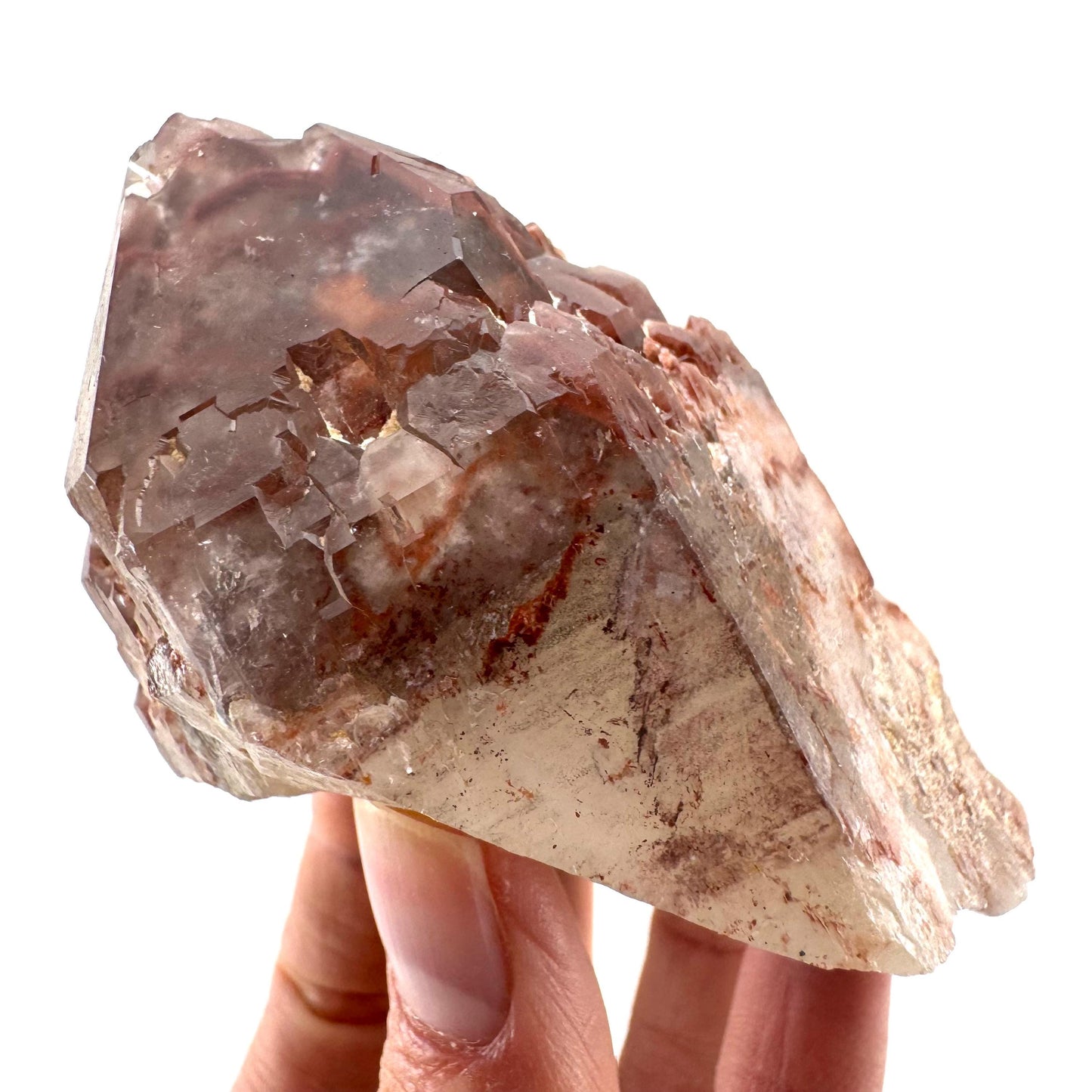 Red Hematite Quartz (Zimbabwe) | fire quartz crystal, red phantom quartz, mineral specimen