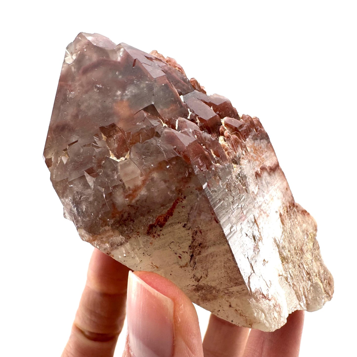 Red Hematite Quartz (Zimbabwe) | fire quartz crystal, red phantom quartz, mineral specimen