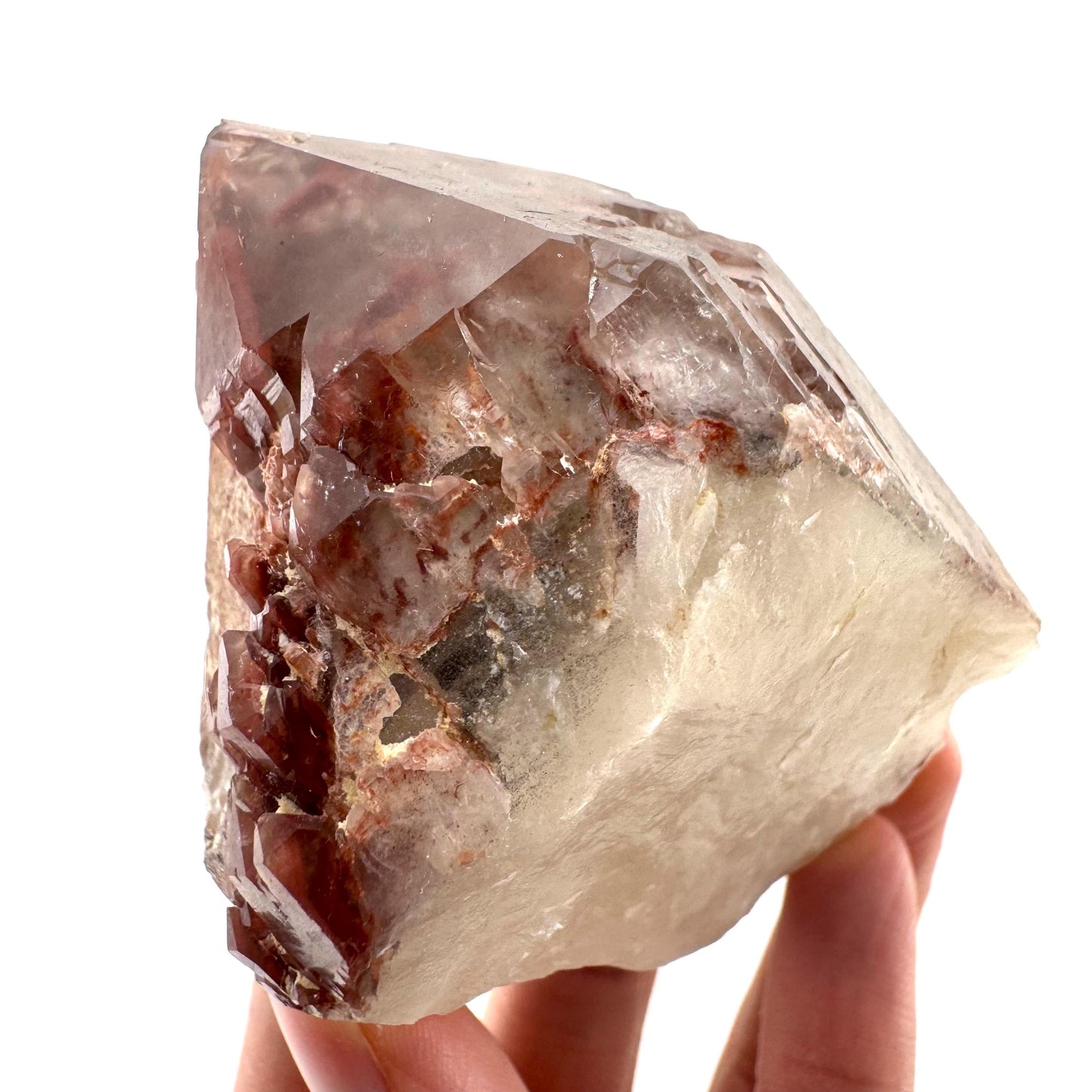 Red Hematite Quartz (Zimbabwe) | fire quartz crystal, red phantom quartz, mineral specimen