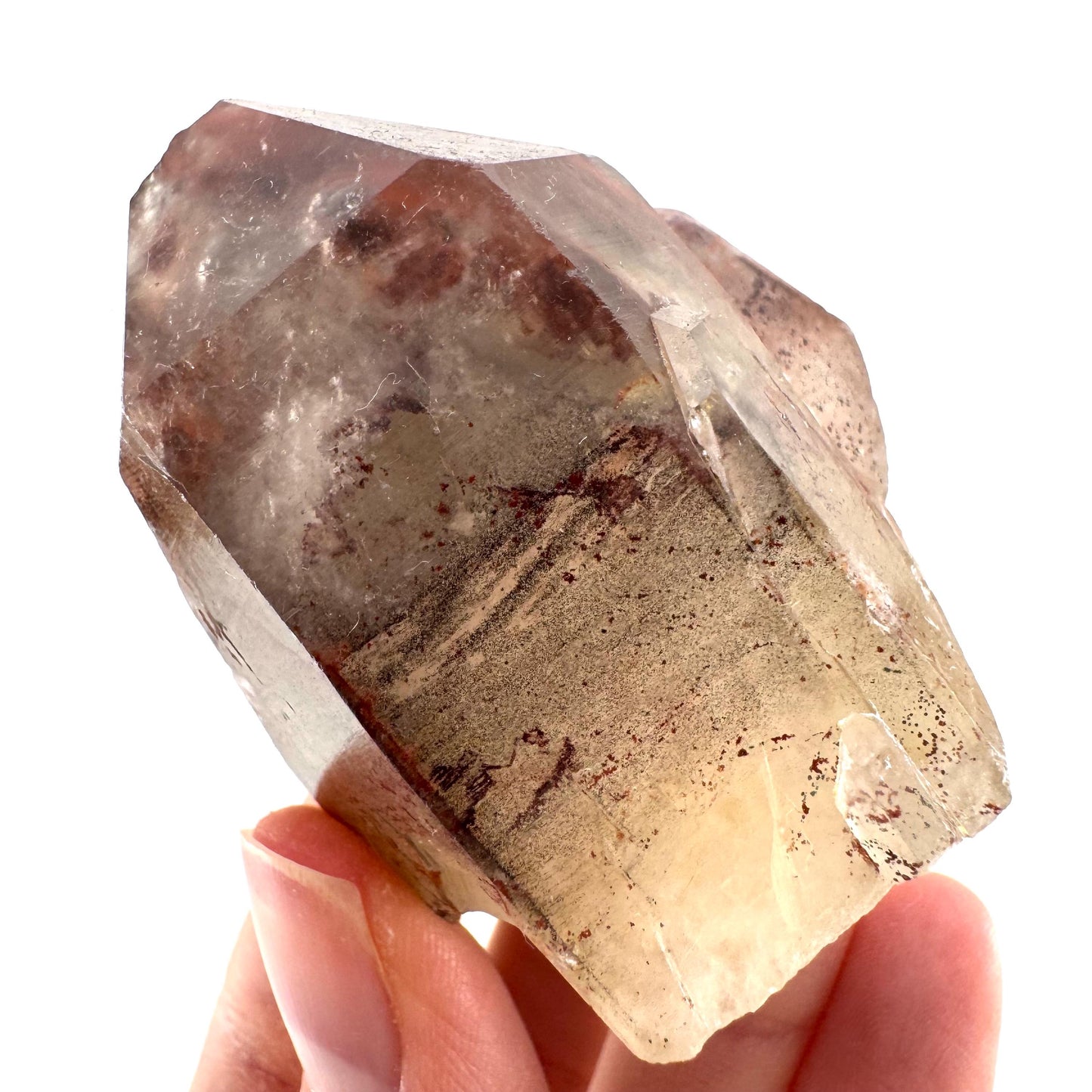 Red Hematite Quartz (Zimbabwe) | fire quartz crystal, red phantom quartz, mineral specimen