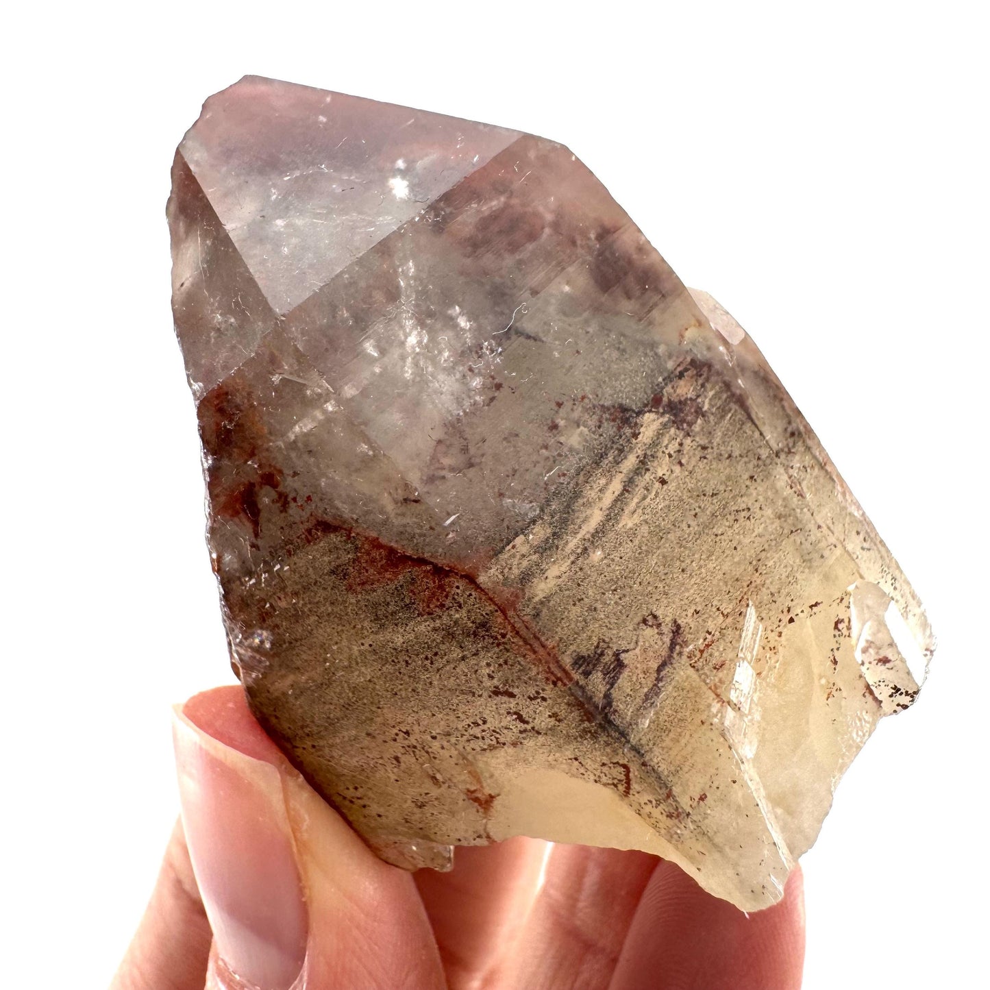 Red Hematite Quartz (Zimbabwe) | fire quartz crystal, red phantom quartz, mineral specimen