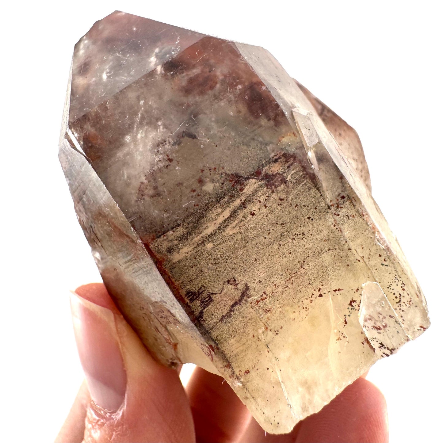 Red Hematite Quartz (Zimbabwe) | fire quartz crystal, red phantom quartz, mineral specimen