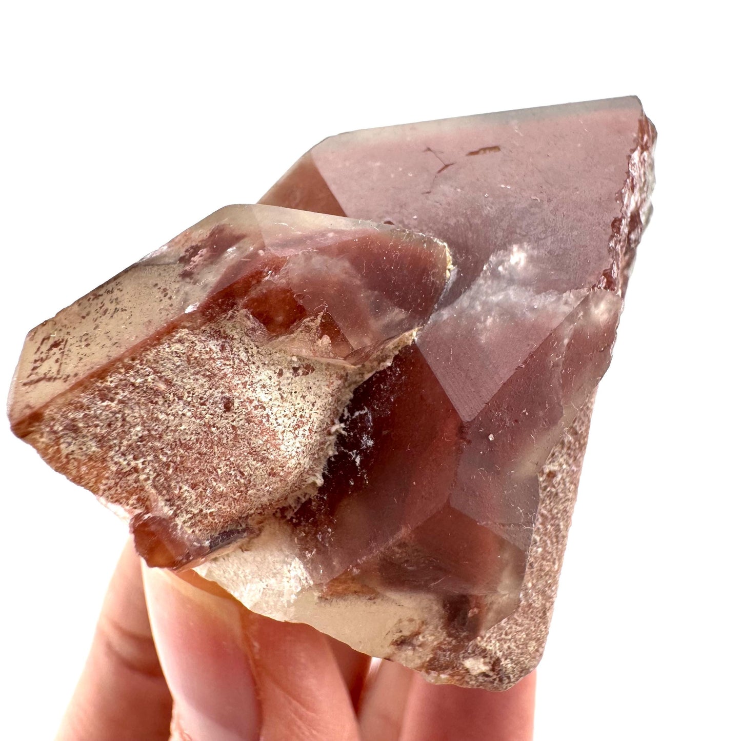 Red Hematite Quartz (Zimbabwe) | fire quartz crystal, red phantom quartz, mineral specimen