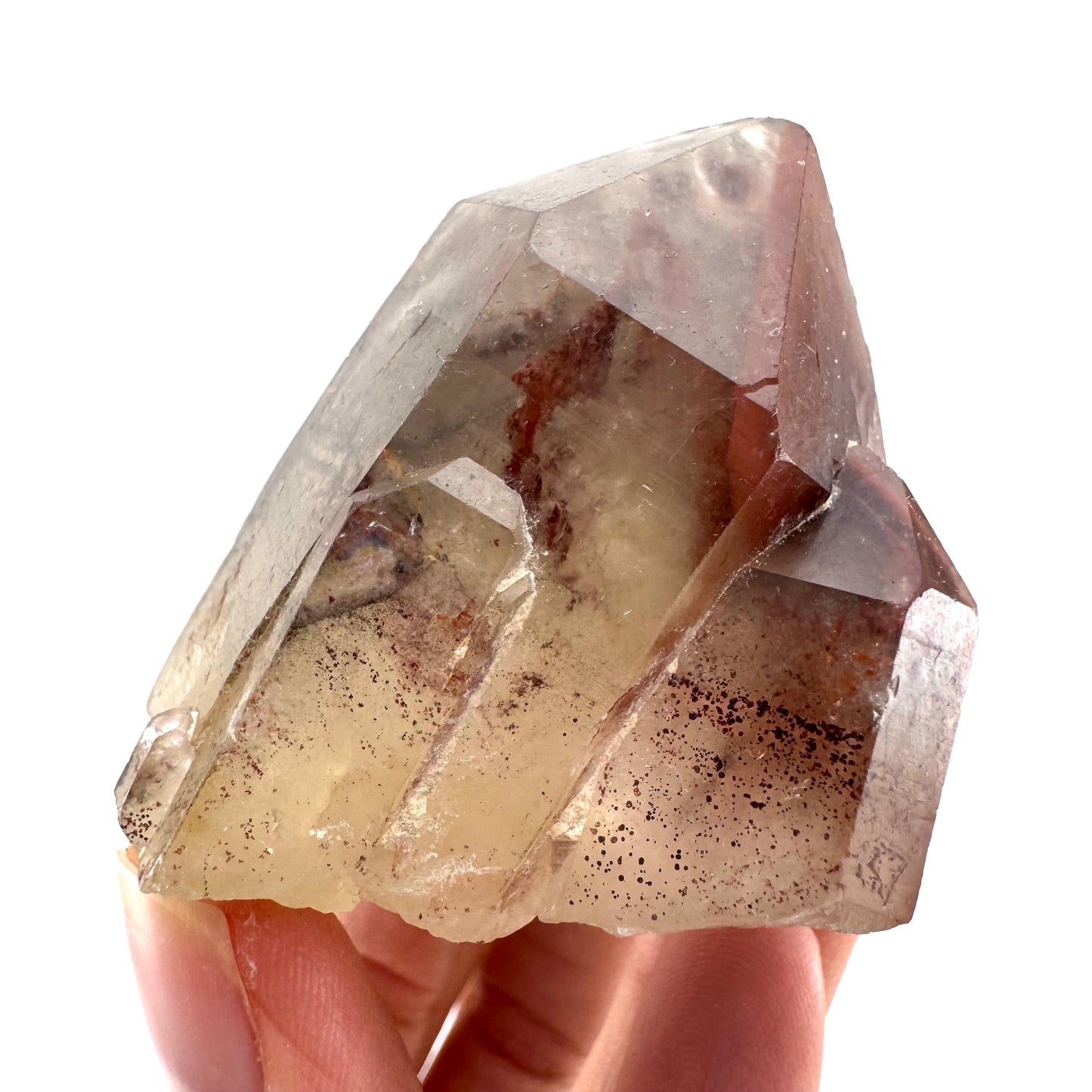 Red Hematite Quartz (Zimbabwe) | fire quartz crystal, red phantom quartz, mineral specimen