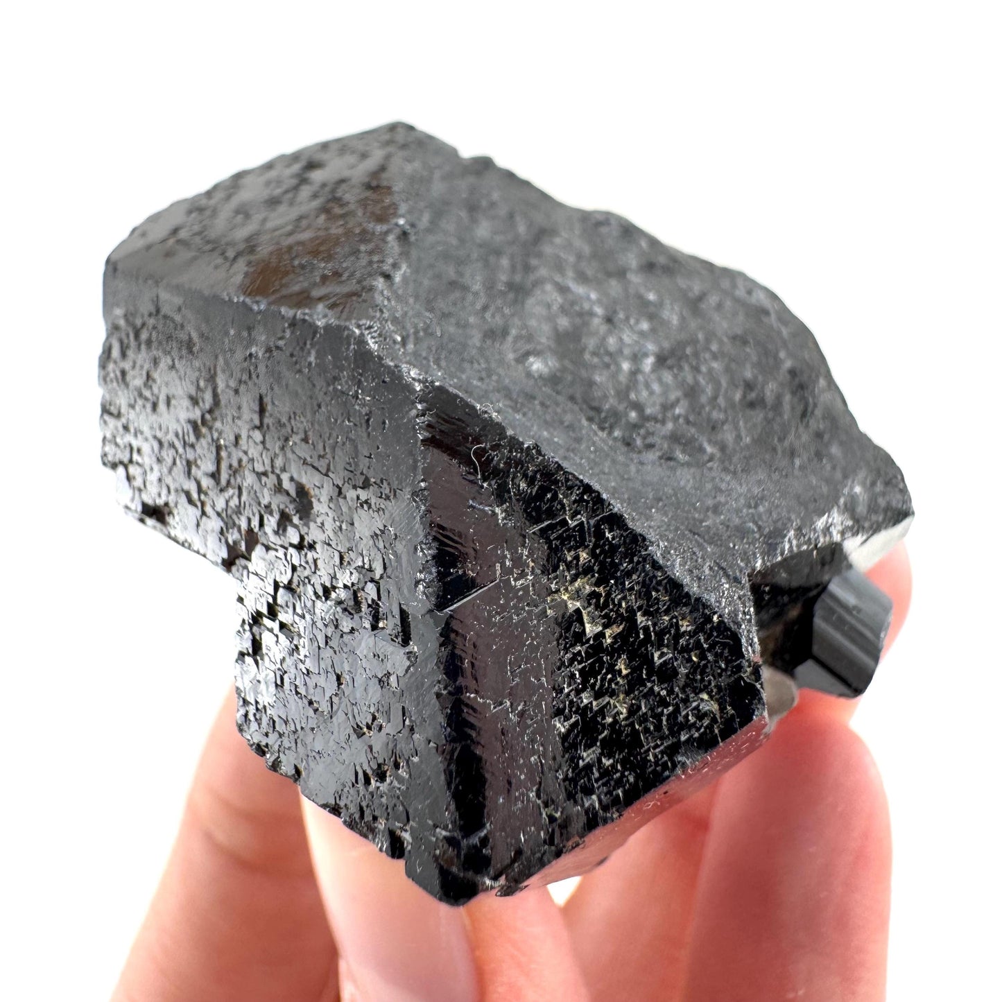 Black Tourmaline w/ Smoky Quartz (Namibia) | high quality black tourmaline crystal, black schorl, mineral specimen