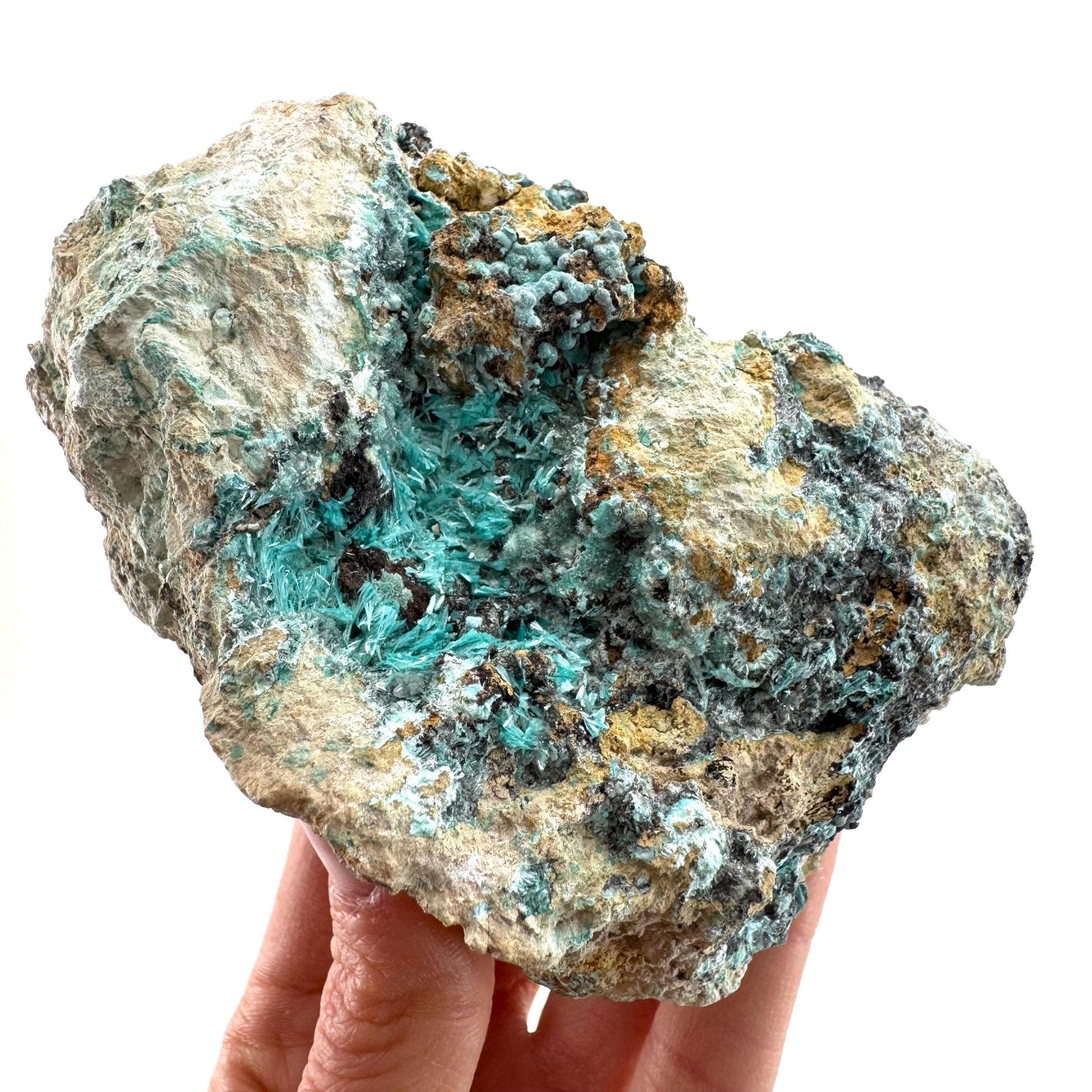 Aurichalcite (Arizona, USA) | blue aurichalcite crystal, rare mineral specimen