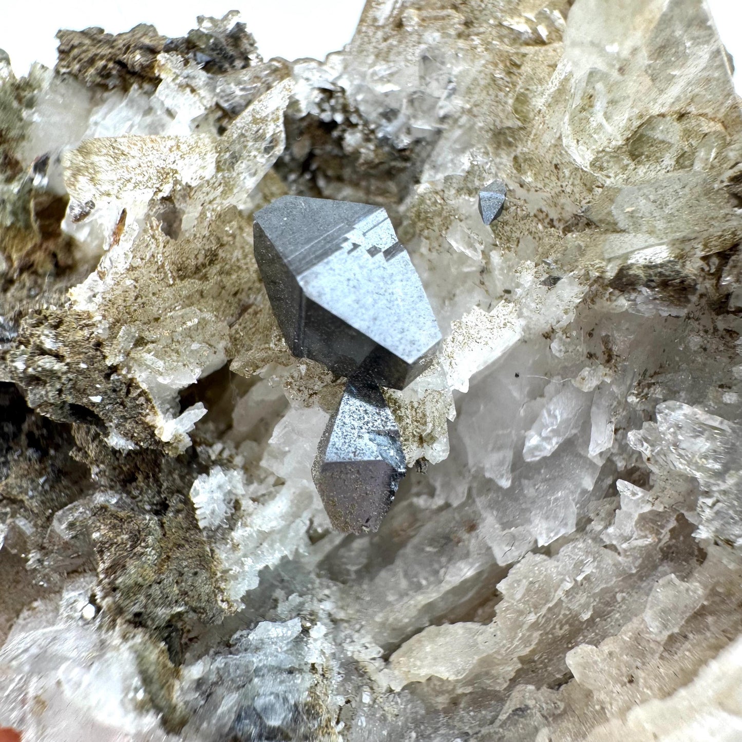 Anatase on Chlorite Quartz (Pakistan) | green phantom quartz crystal, anatase crystal, rare mineral specimen