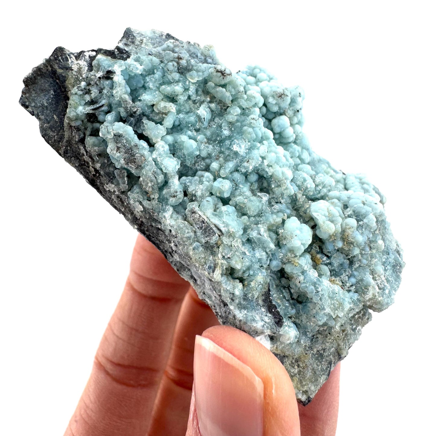 Blue Gibbsite | botryoidal gibbsite crystal, mineral specimen