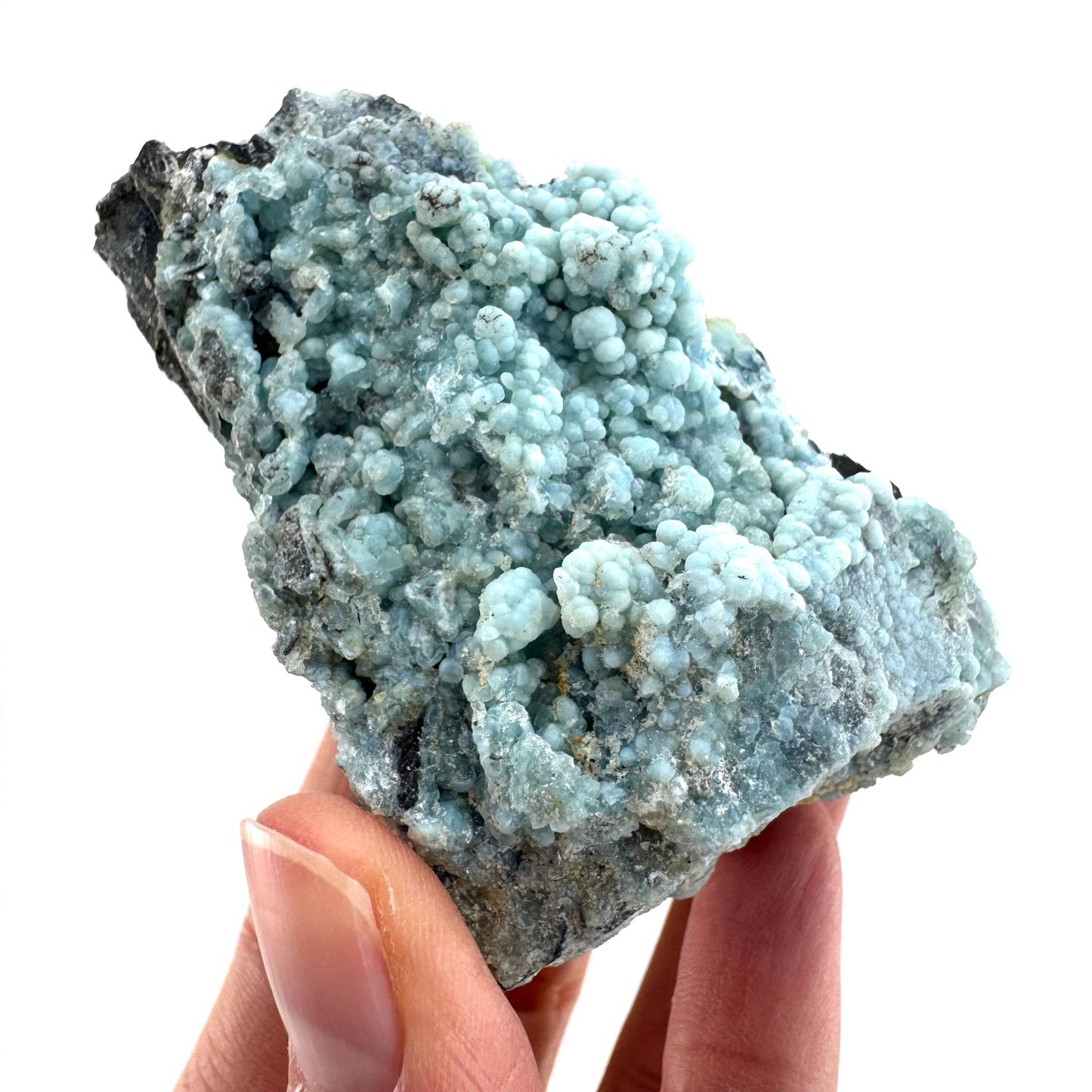 Blue Gibbsite | botryoidal gibbsite crystal, mineral specimen