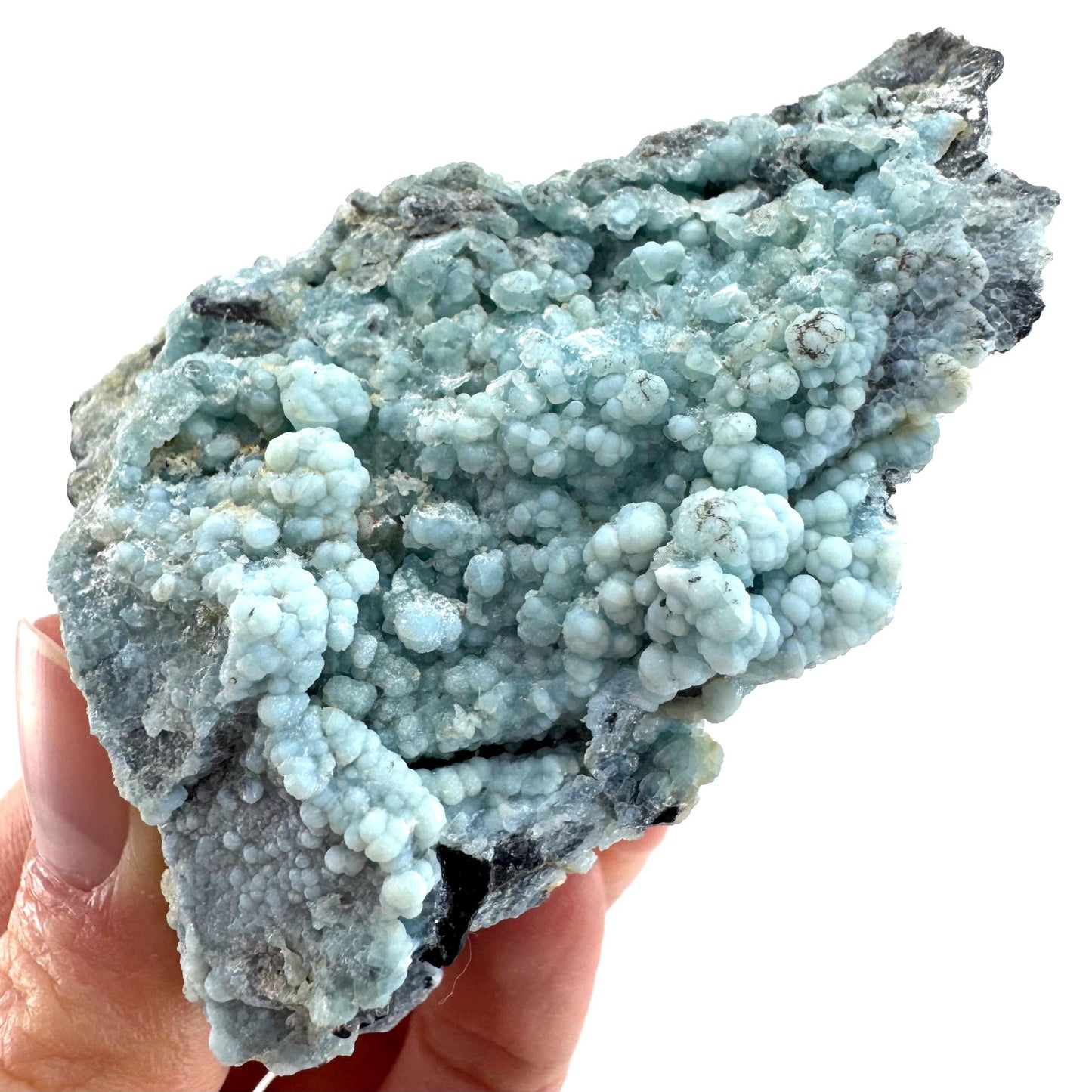 Blue Gibbsite | botryoidal gibbsite crystal, mineral specimen
