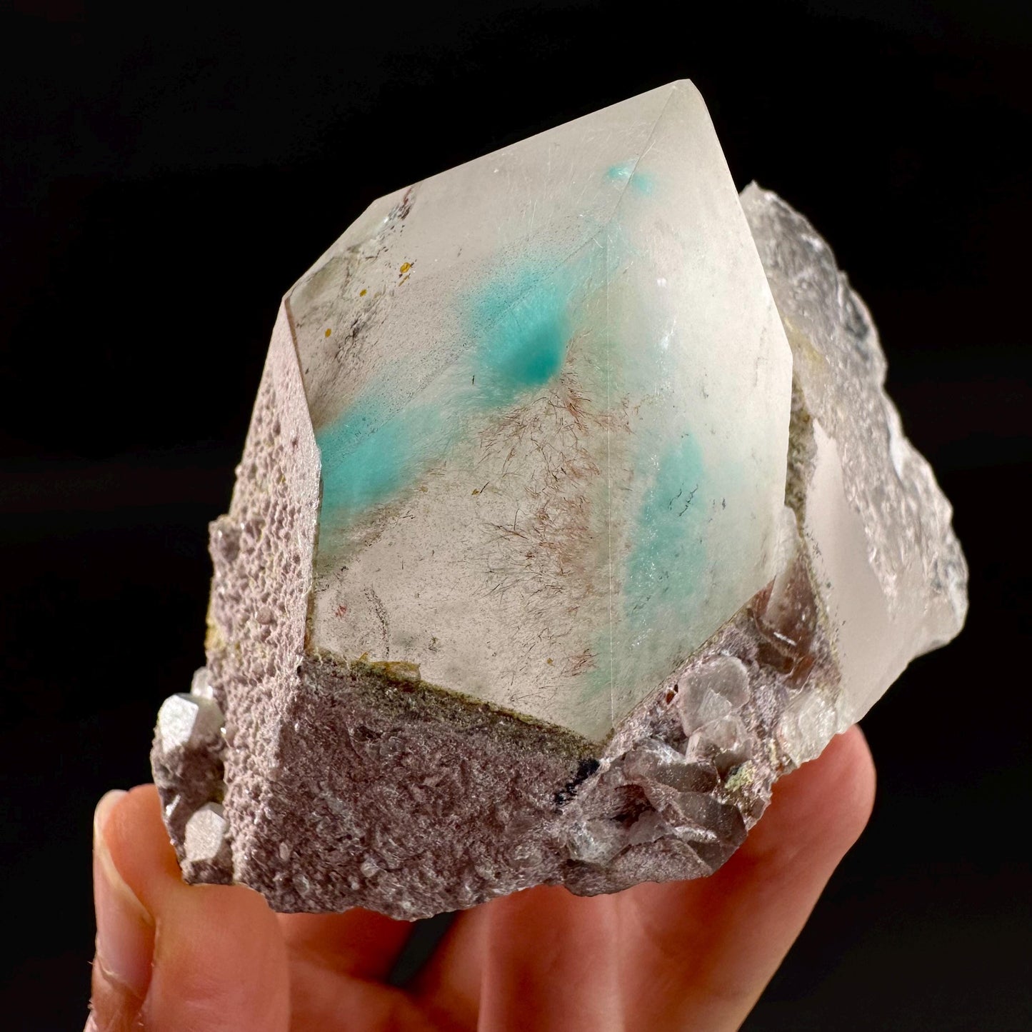 Ajoite & Copper Included Quartz (South Africa) | ajoite quartz crystal, rare mineral specimen