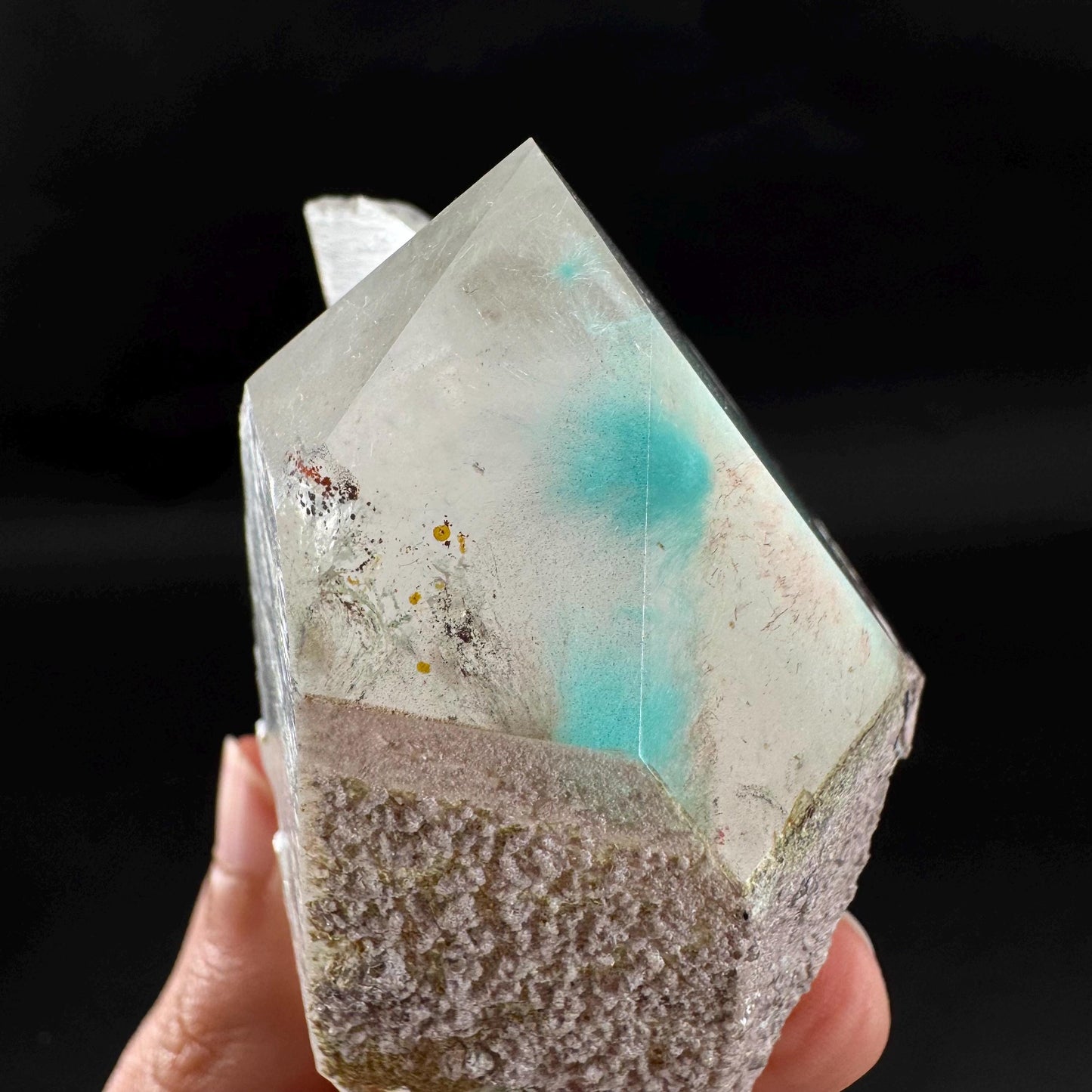 Ajoite & Copper Included Quartz (South Africa) | ajoite quartz crystal, rare mineral specimen
