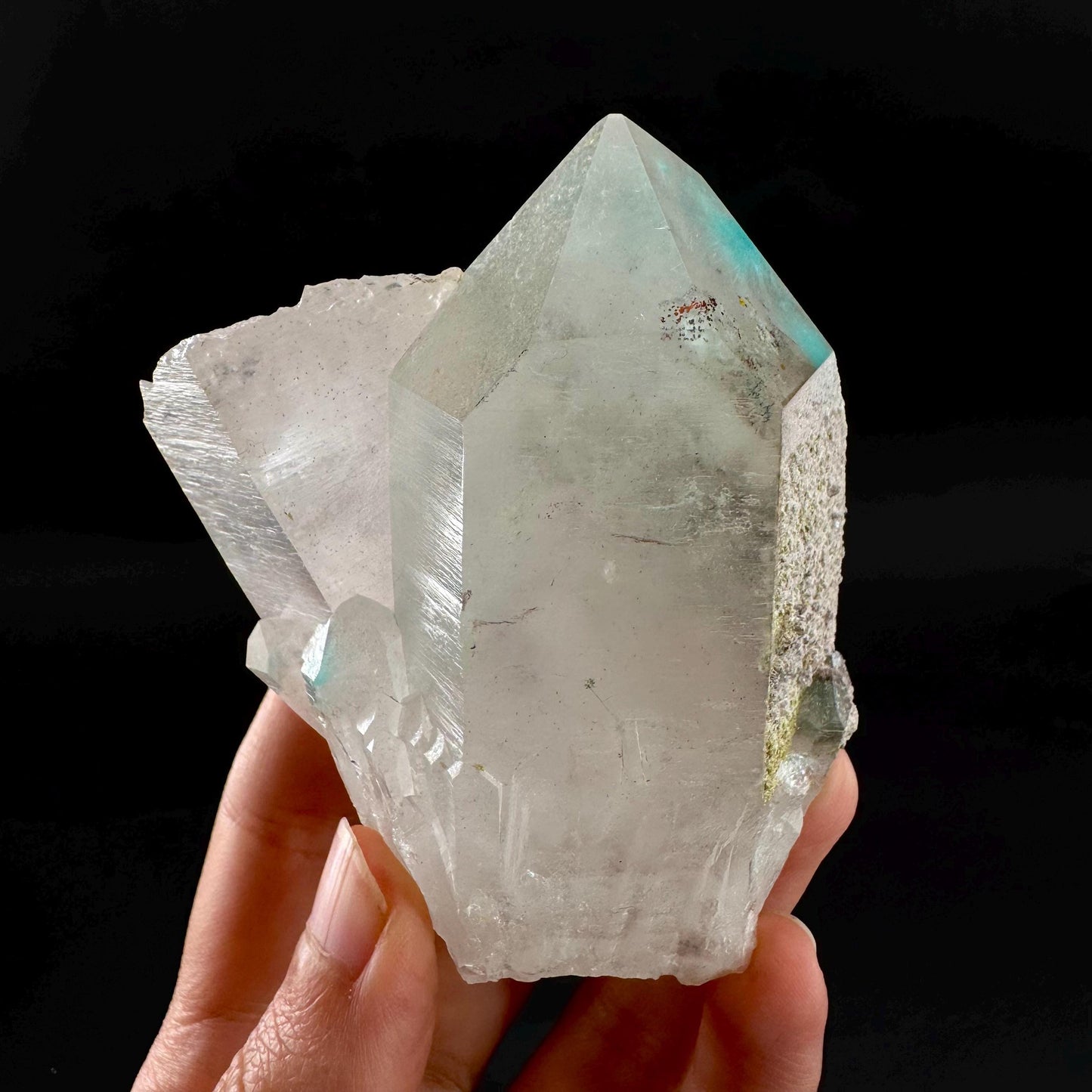 Ajoite & Copper Included Quartz (South Africa) | ajoite quartz crystal, rare mineral specimen