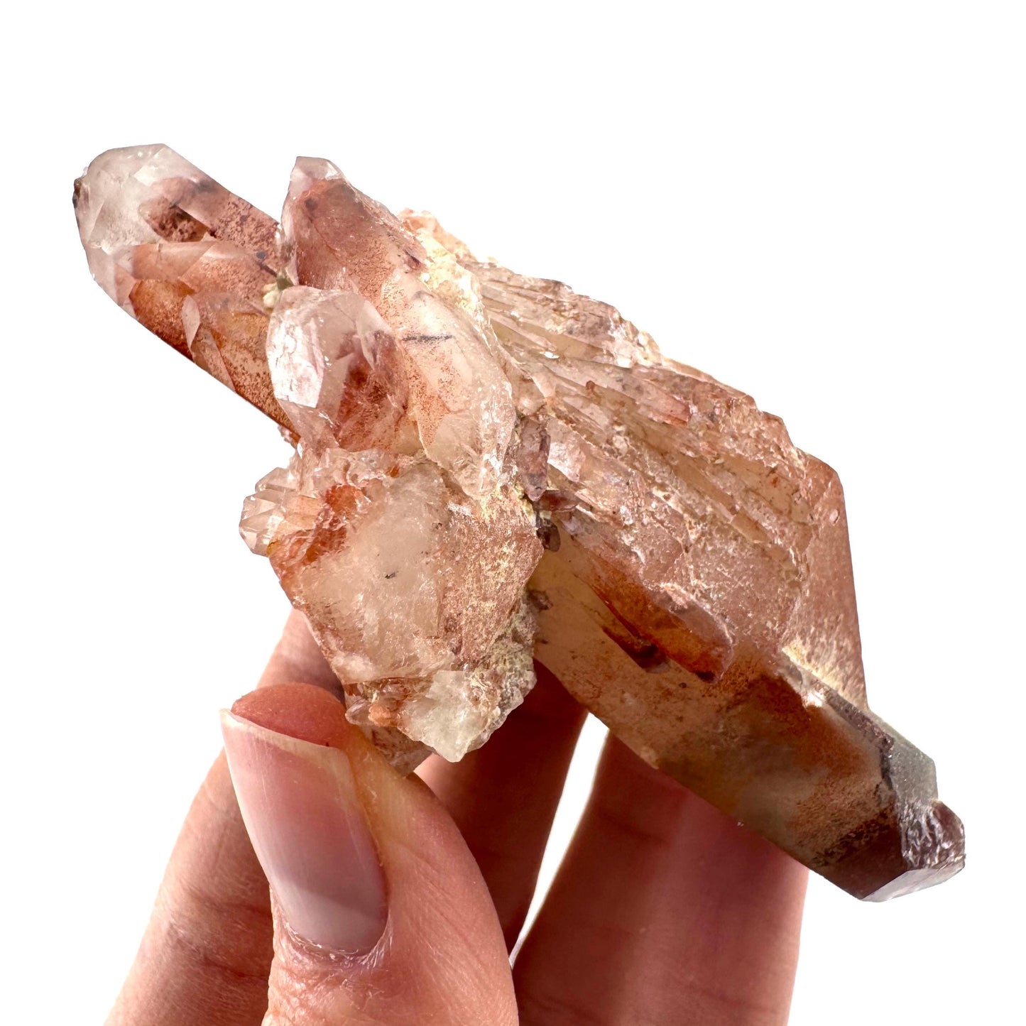 Double Terminated Red Hematite Quartz (Zimbabwe) | fire quartz crystal, red phantom quartz, mineral specimen
