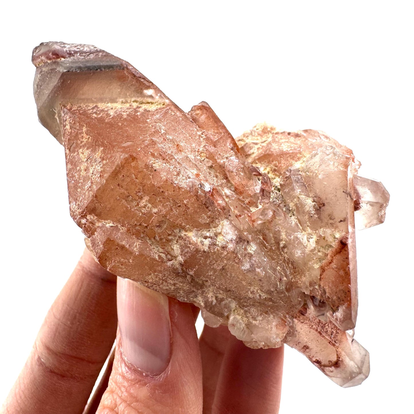 Double Terminated Red Hematite Quartz (Zimbabwe) | fire quartz crystal, red phantom quartz, mineral specimen