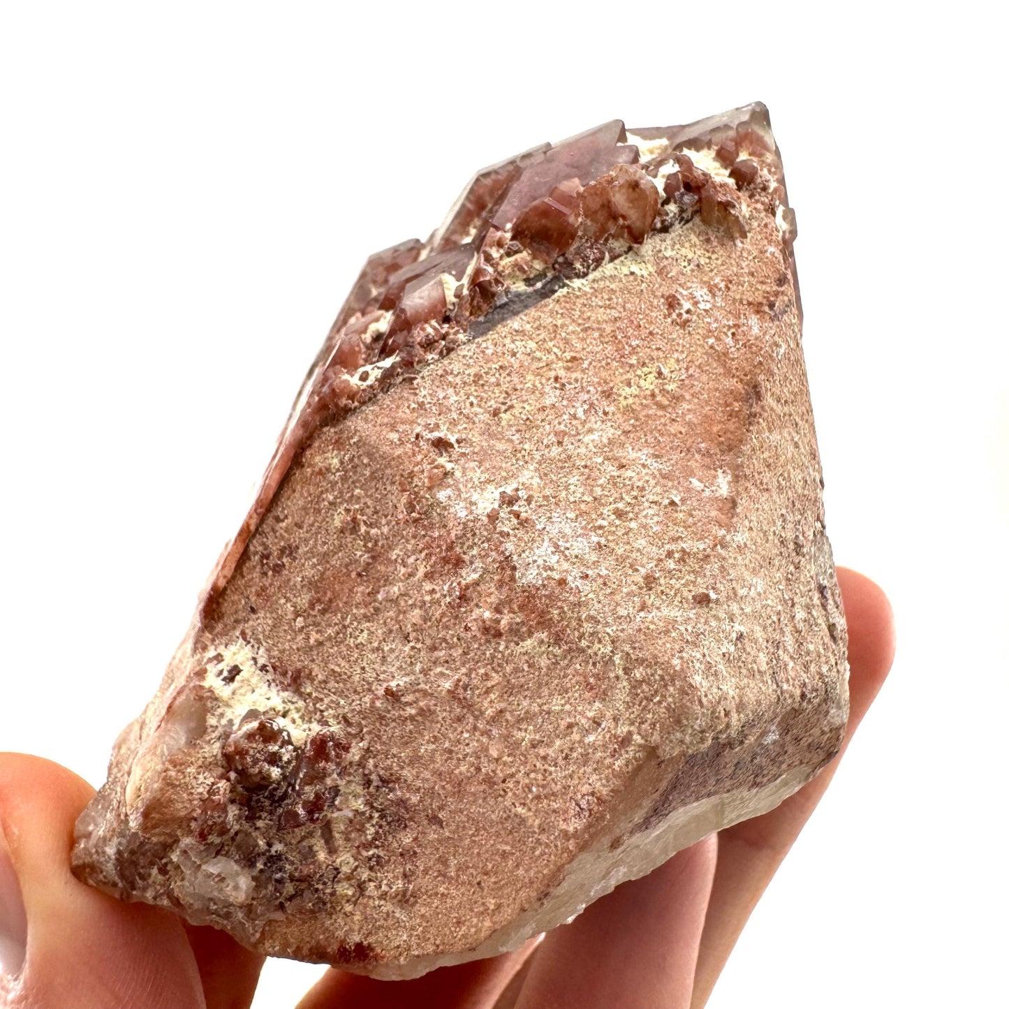 Red Hematite Quartz (Zimbabwe) | fire quartz crystal, red phantom quartz, mineral specimen