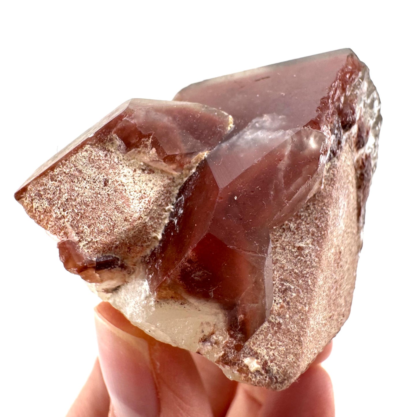 Red Hematite Quartz (Zimbabwe) | fire quartz crystal, red phantom quartz, mineral specimen