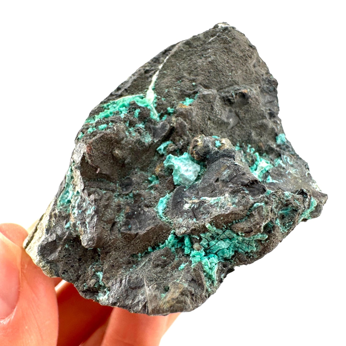 Chrysocolla / Gem Silica (DR Congo) | botryoidal chrysocolla crystal, mineral specimen