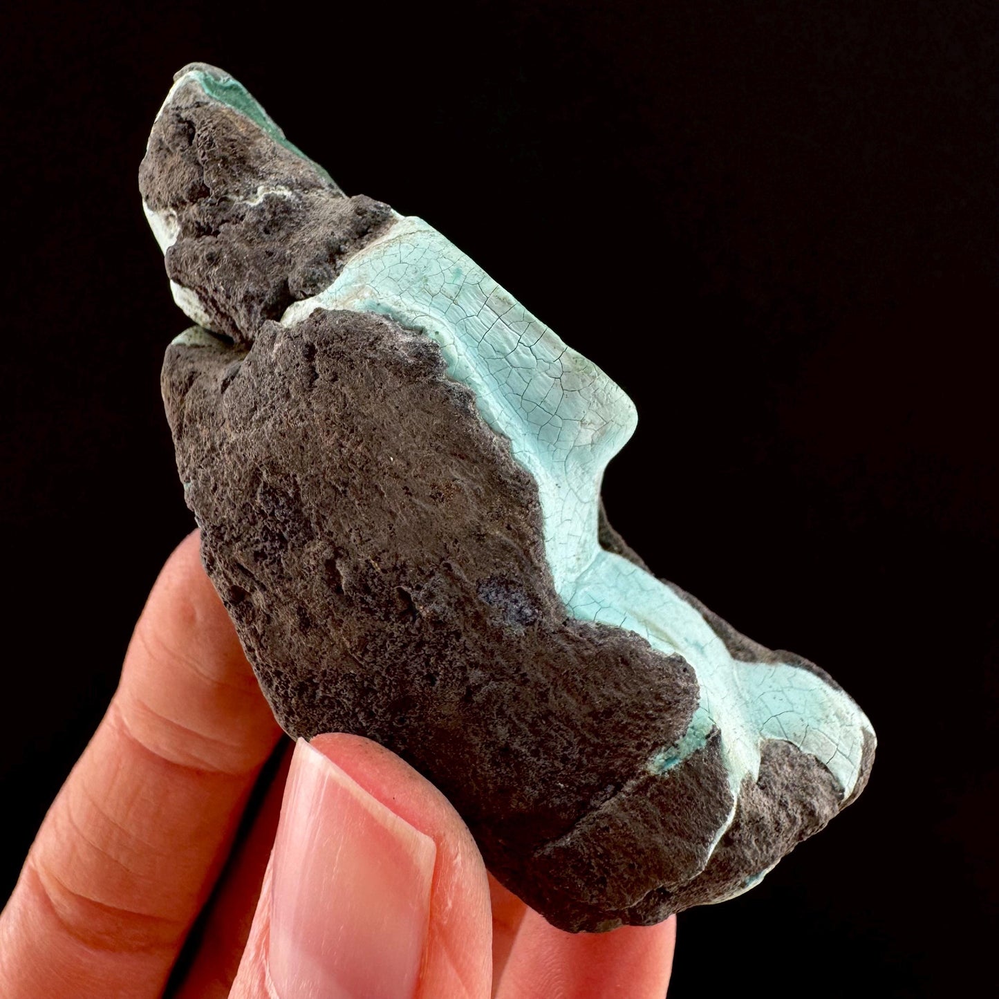 Chrysocolla & Malachite (DR Congo) | botryoidal chrysocolla crystal, mineral specimen