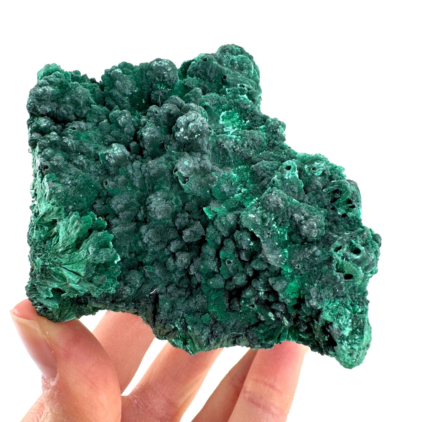Fibrous Malachite (DR Congo) | raw green malachite crystal, mineral specimen