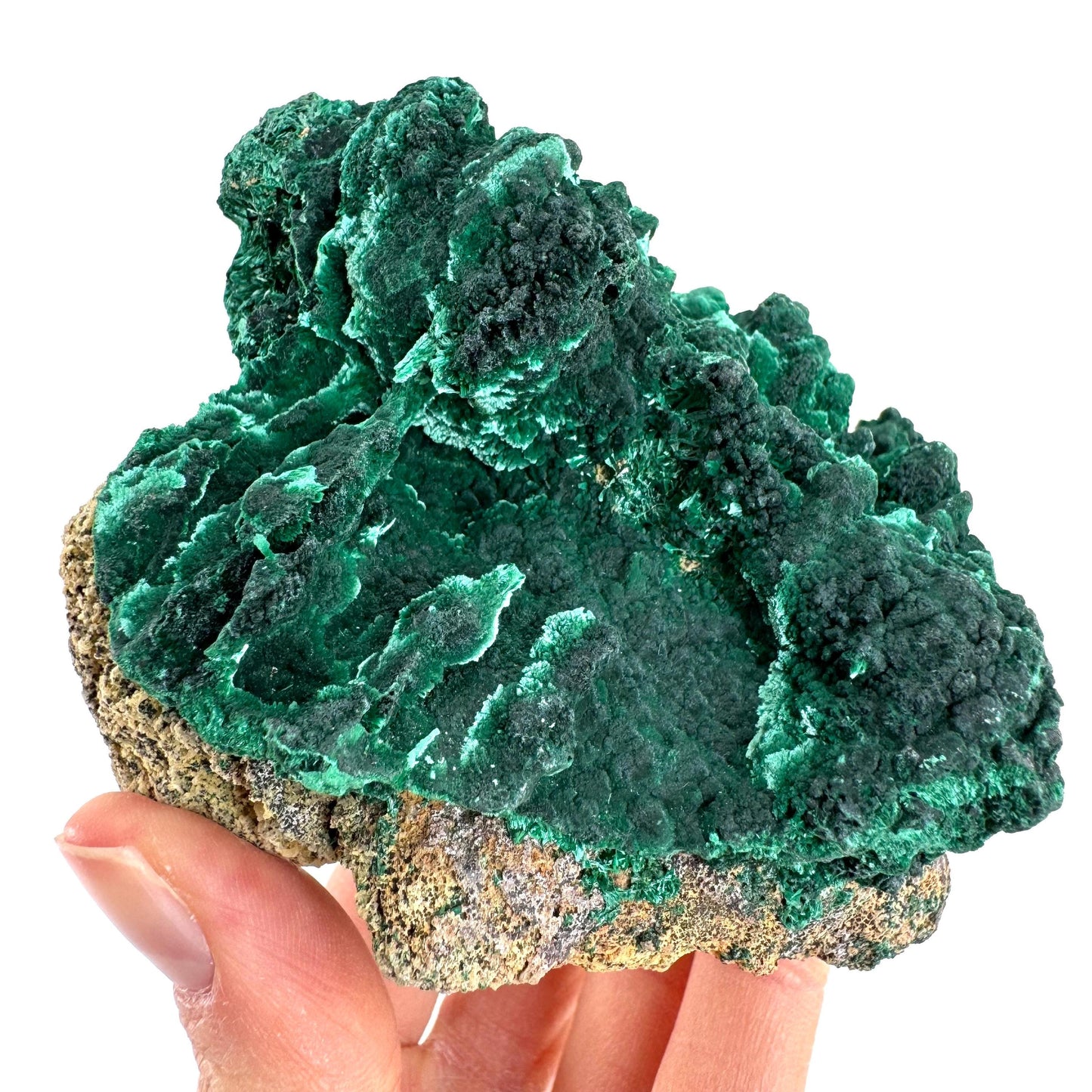 Fibrous Malachite (DR Congo) | raw green malachite crystal, mineral specimen