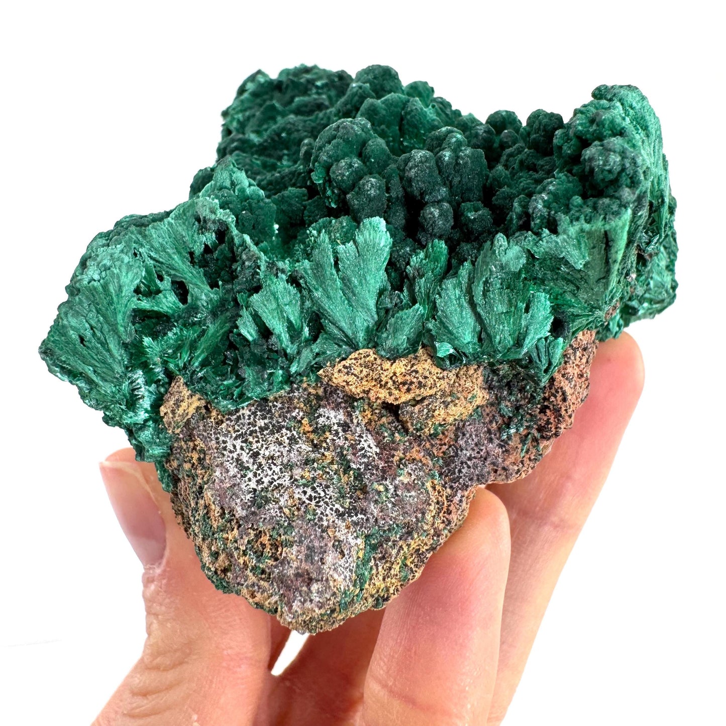 Fibrous Malachite (DR Congo) | raw green malachite crystal, mineral specimen