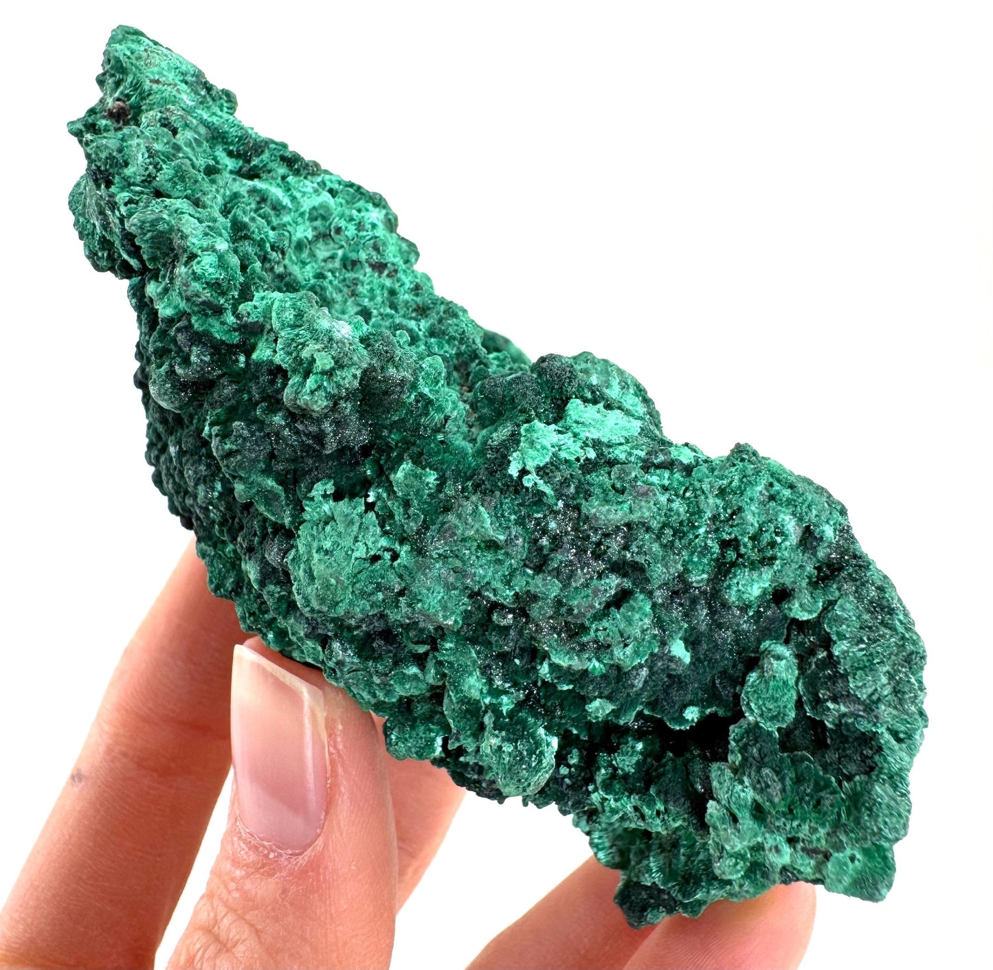 Fibrous Malachite (DR Congo) | raw green malachite crystal, mineral specimen