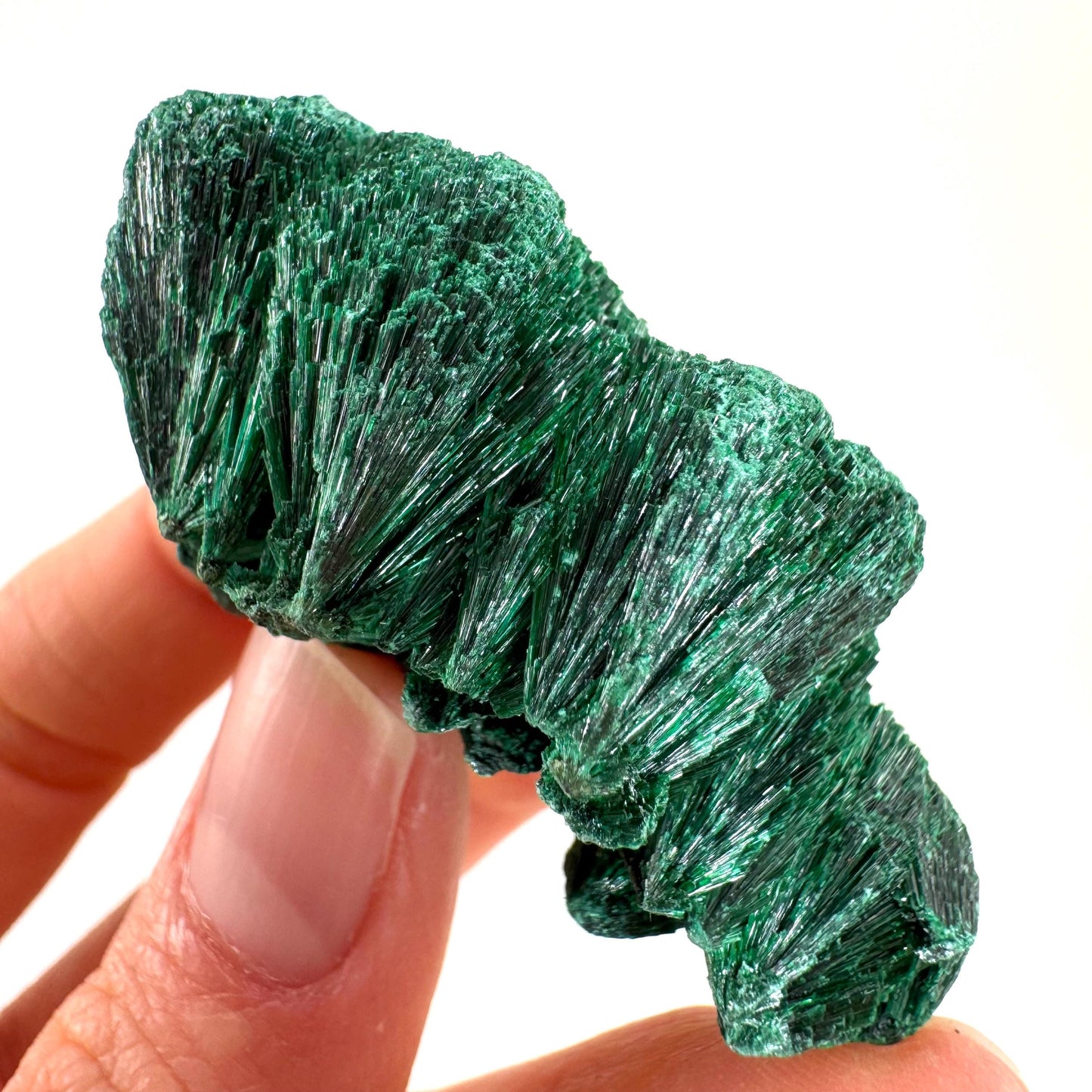 Fibrous Malachite (DR Congo) | raw green malachite crystal, mineral specimen
