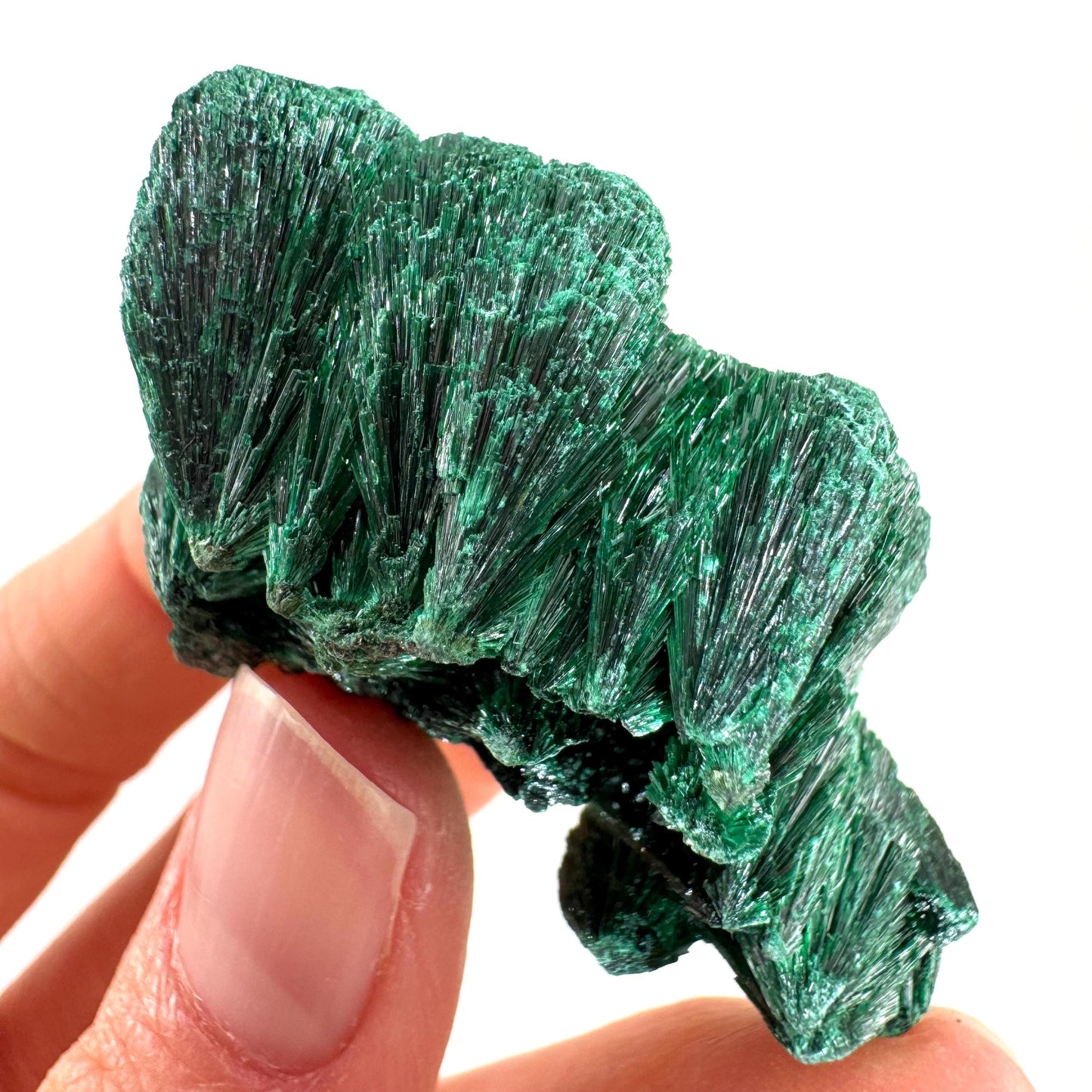 Fibrous Malachite (DR Congo) | raw green malachite crystal, mineral specimen