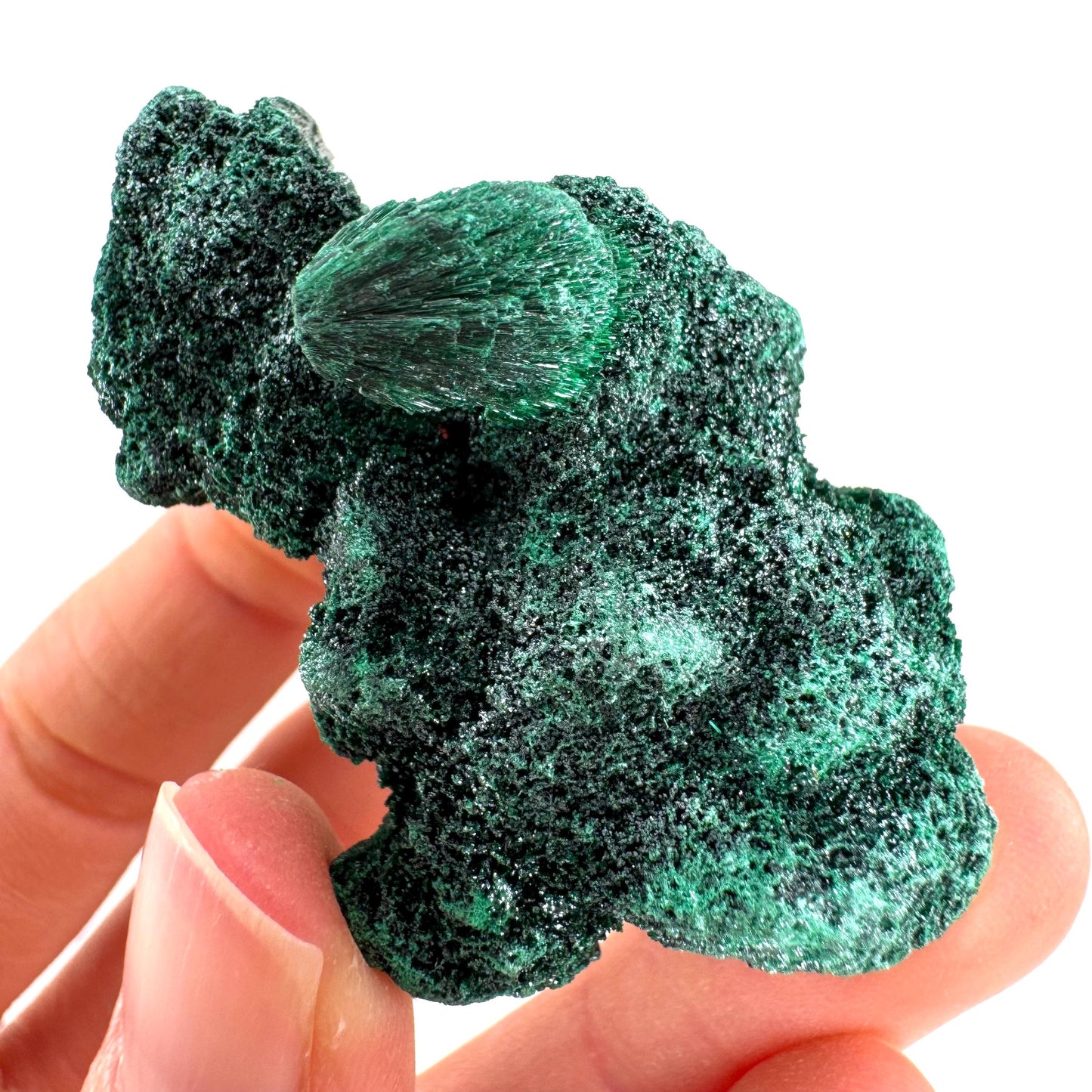 Fibrous Malachite (DR Congo) | raw green malachite crystal, mineral specimen