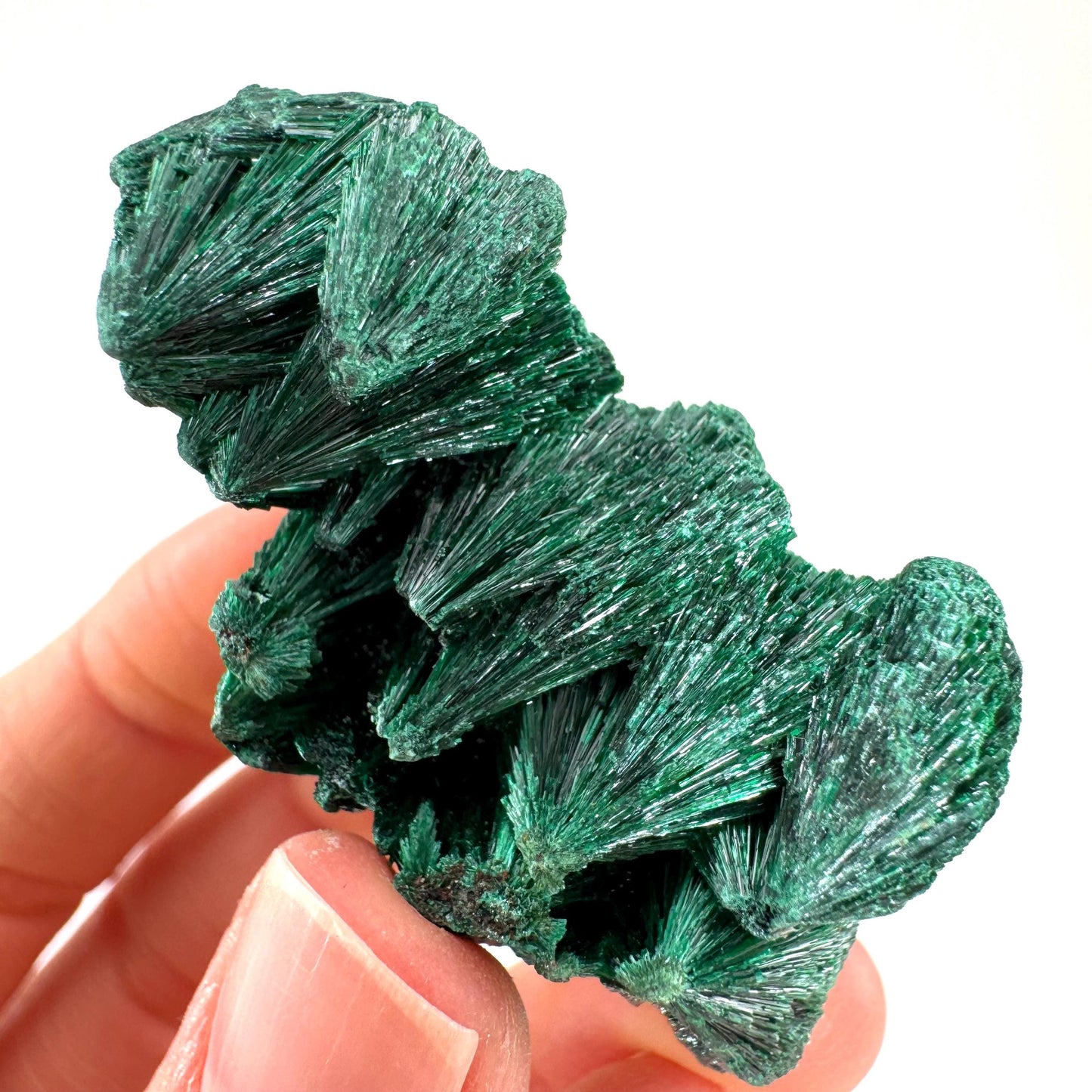 Fibrous Malachite (DR Congo) | raw green malachite crystal, mineral specimen