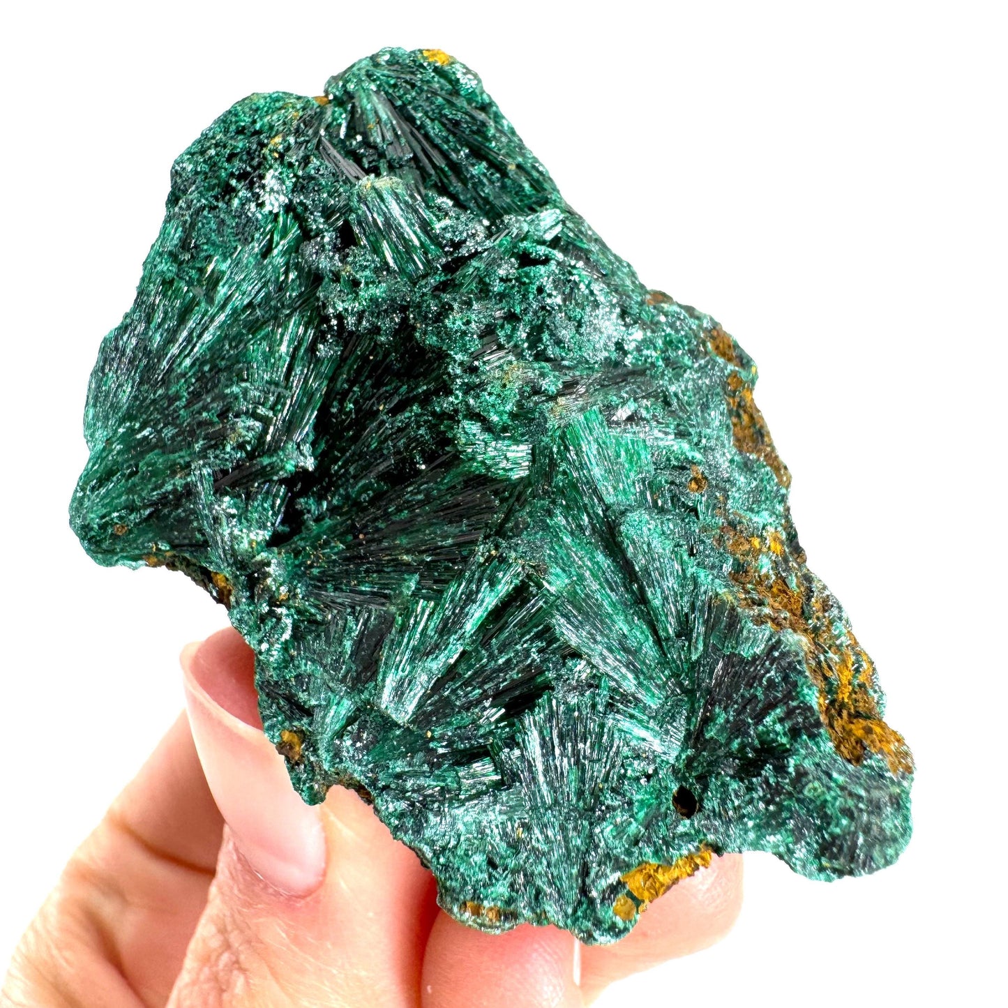 Fibrous Malachite (DR Congo) | raw green malachite crystal, mineral specimen