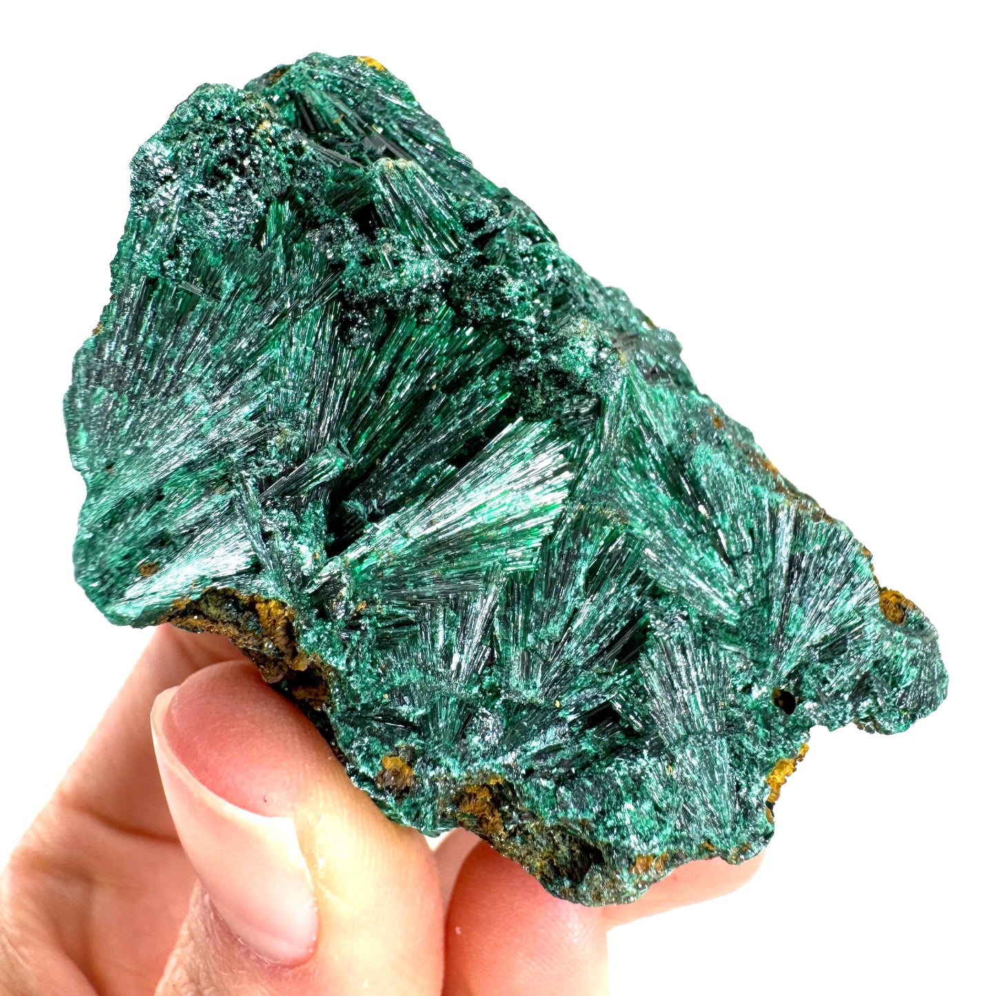 Fibrous Malachite (DR Congo) | raw green malachite crystal, mineral specimen