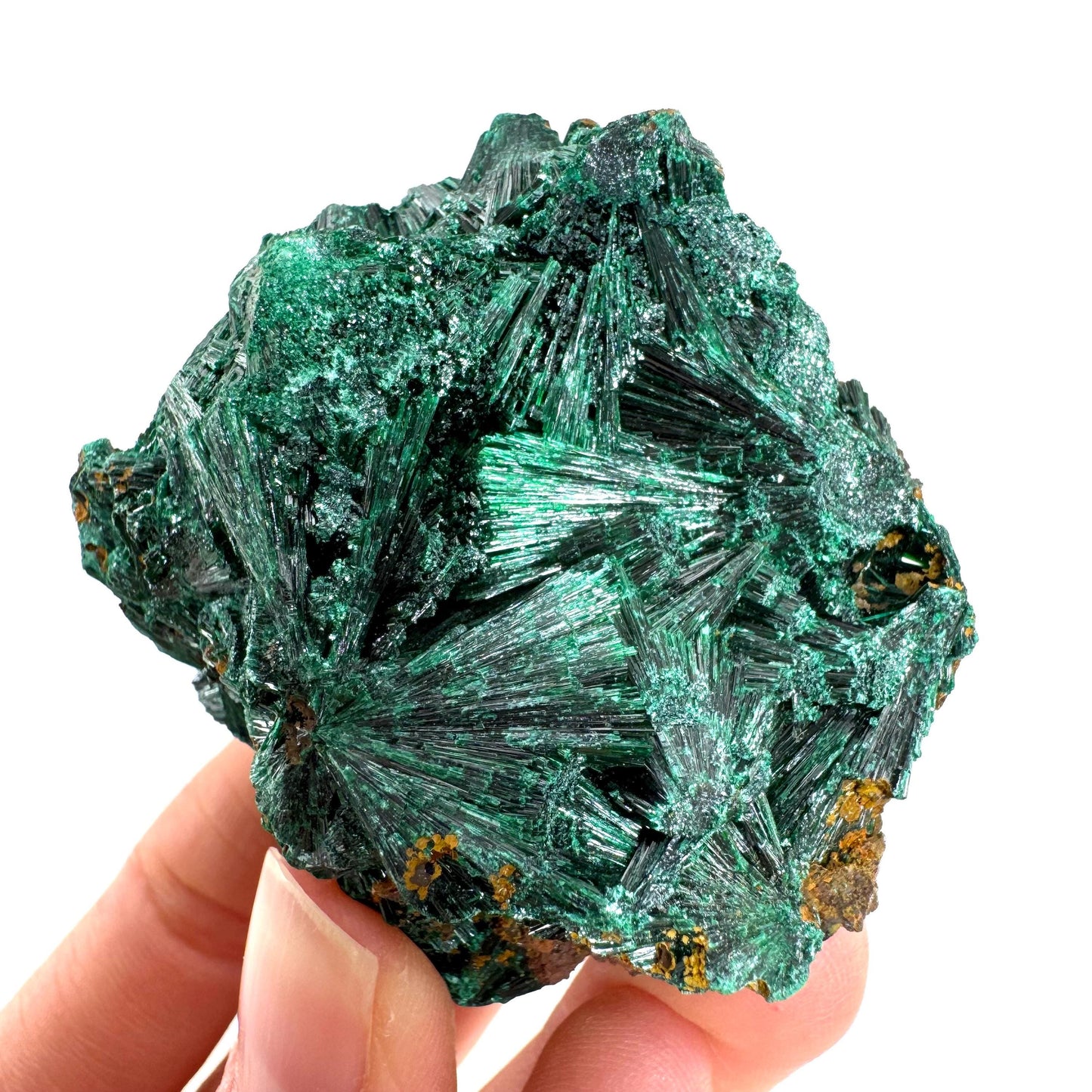 Fibrous Malachite (DR Congo) | raw green malachite crystal, mineral specimen