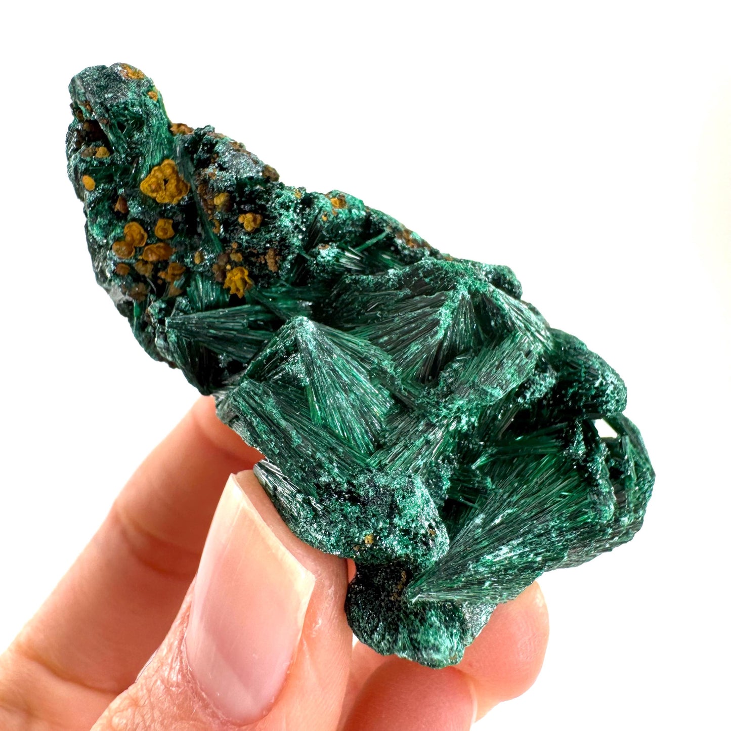 Fibrous Malachite (DR Congo) | raw green malachite crystal, mineral specimen