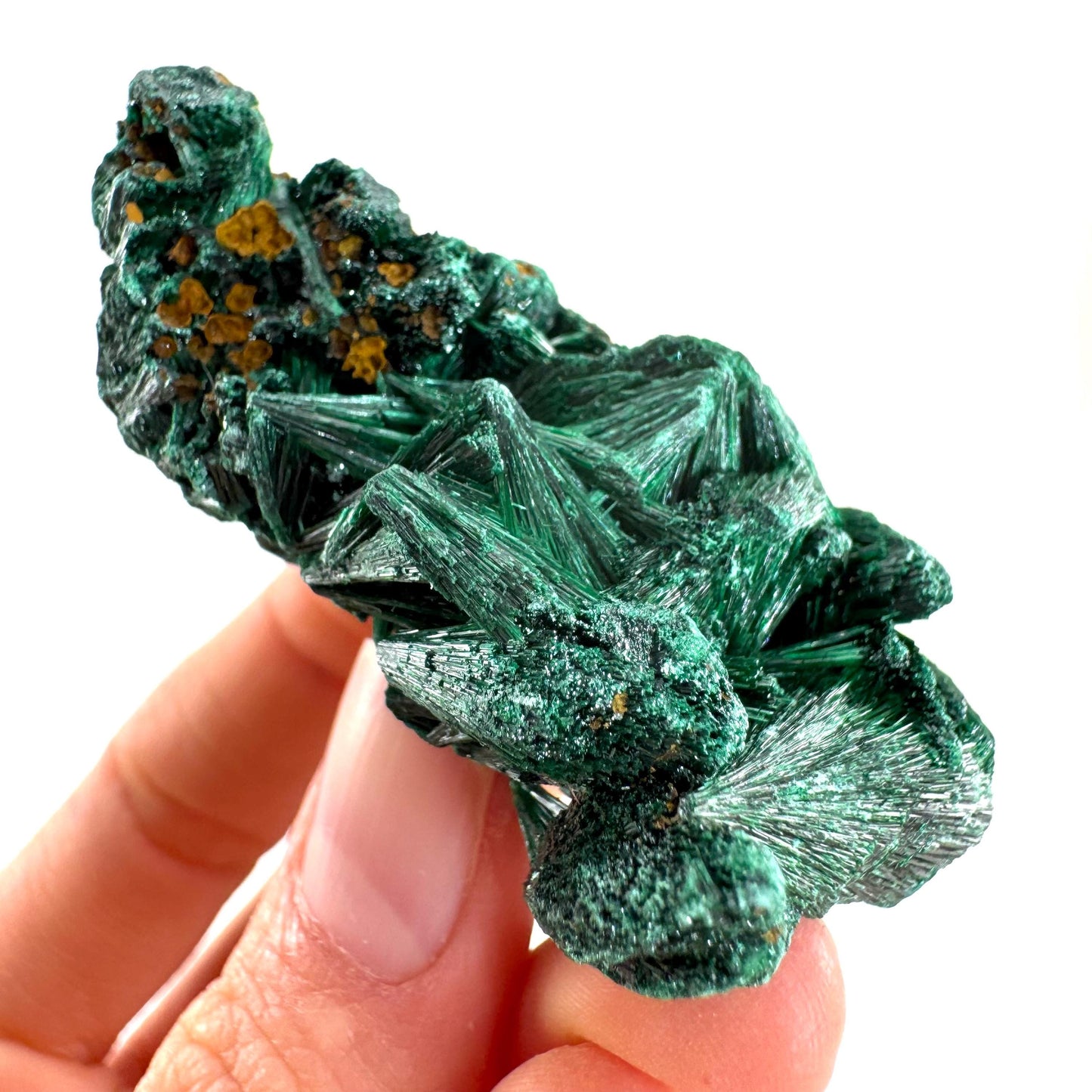 Fibrous Malachite (DR Congo) | raw green malachite crystal, mineral specimen