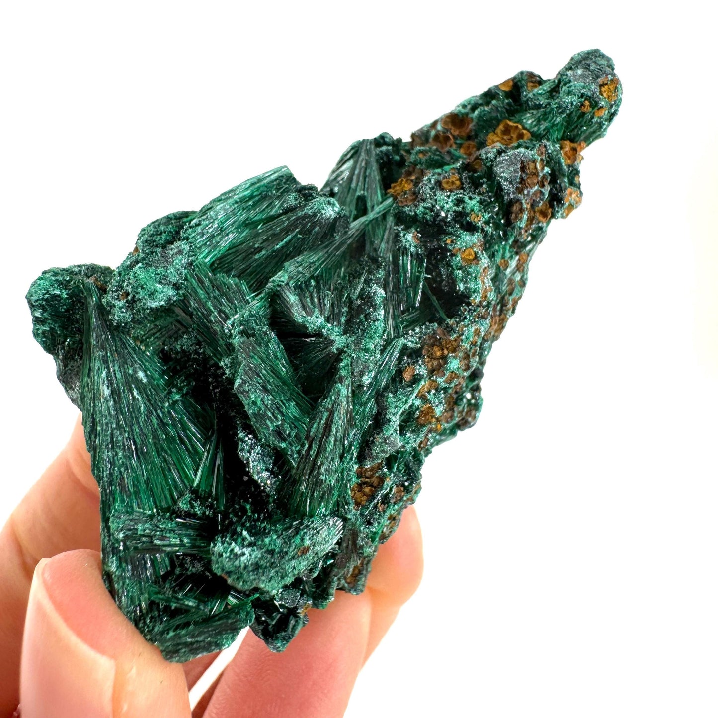 Fibrous Malachite (DR Congo) | raw green malachite crystal, mineral specimen