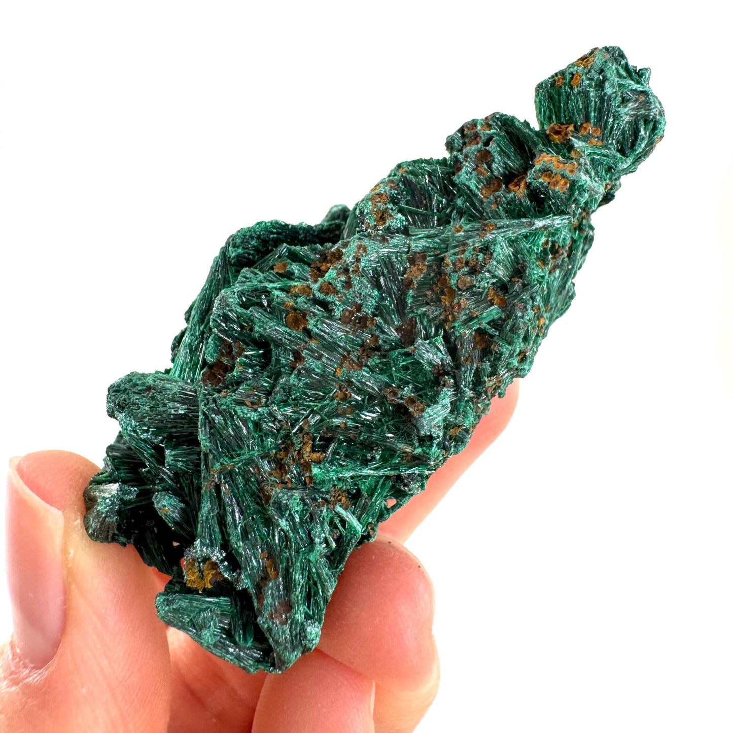 Fibrous Malachite (DR Congo) | raw green malachite crystal, mineral specimen