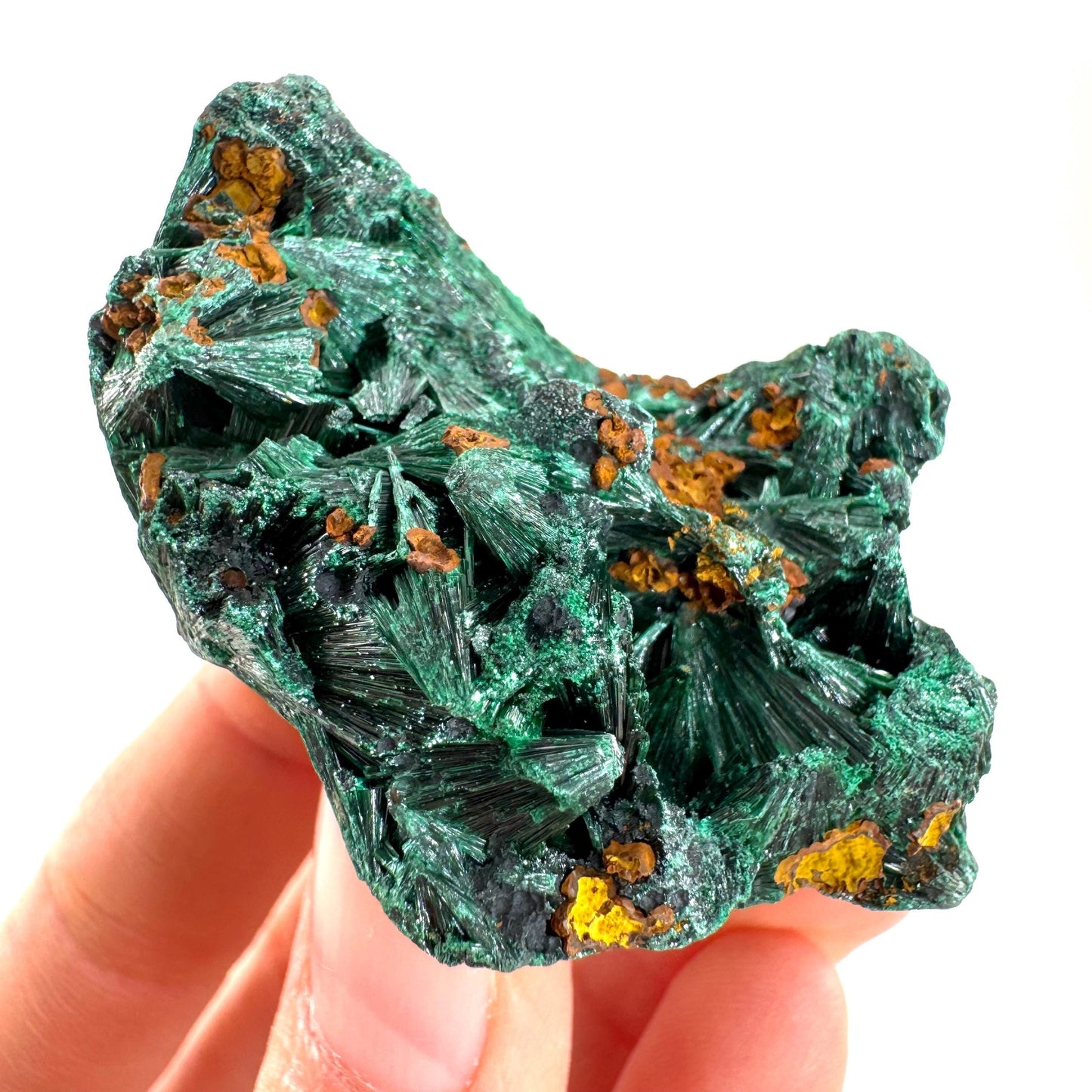 Fibrous Malachite (DR Congo) | raw green malachite crystal, mineral specimen