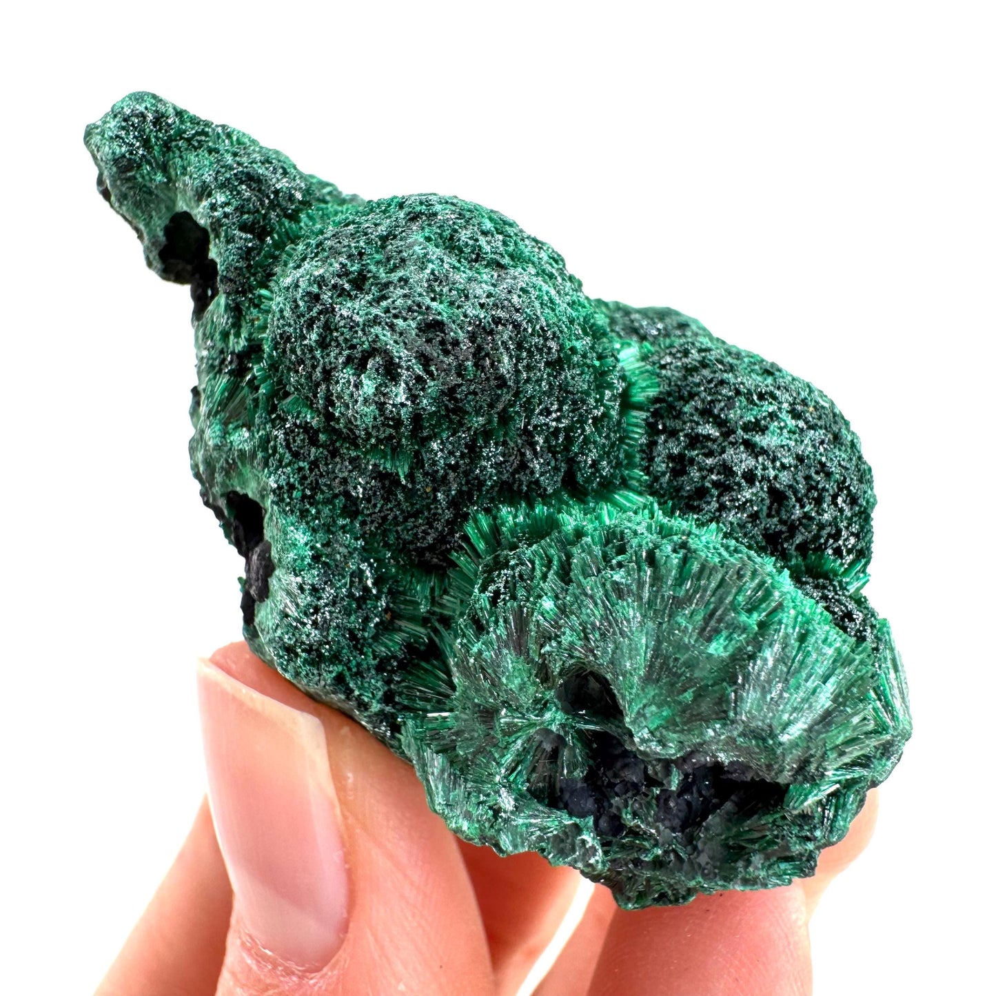 Fibrous Malachite (DR Congo) | raw green malachite crystal, mineral specimen