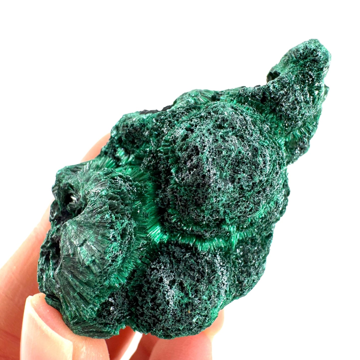 Fibrous Malachite (DR Congo) | raw green malachite crystal, mineral specimen