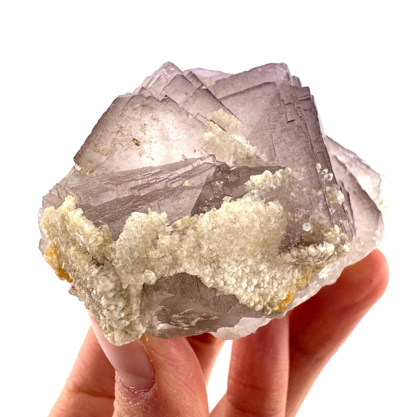 Purple Fluorite w/ Calcite (Pakistan) | purple fluorite crystal cluster, mineral specimen