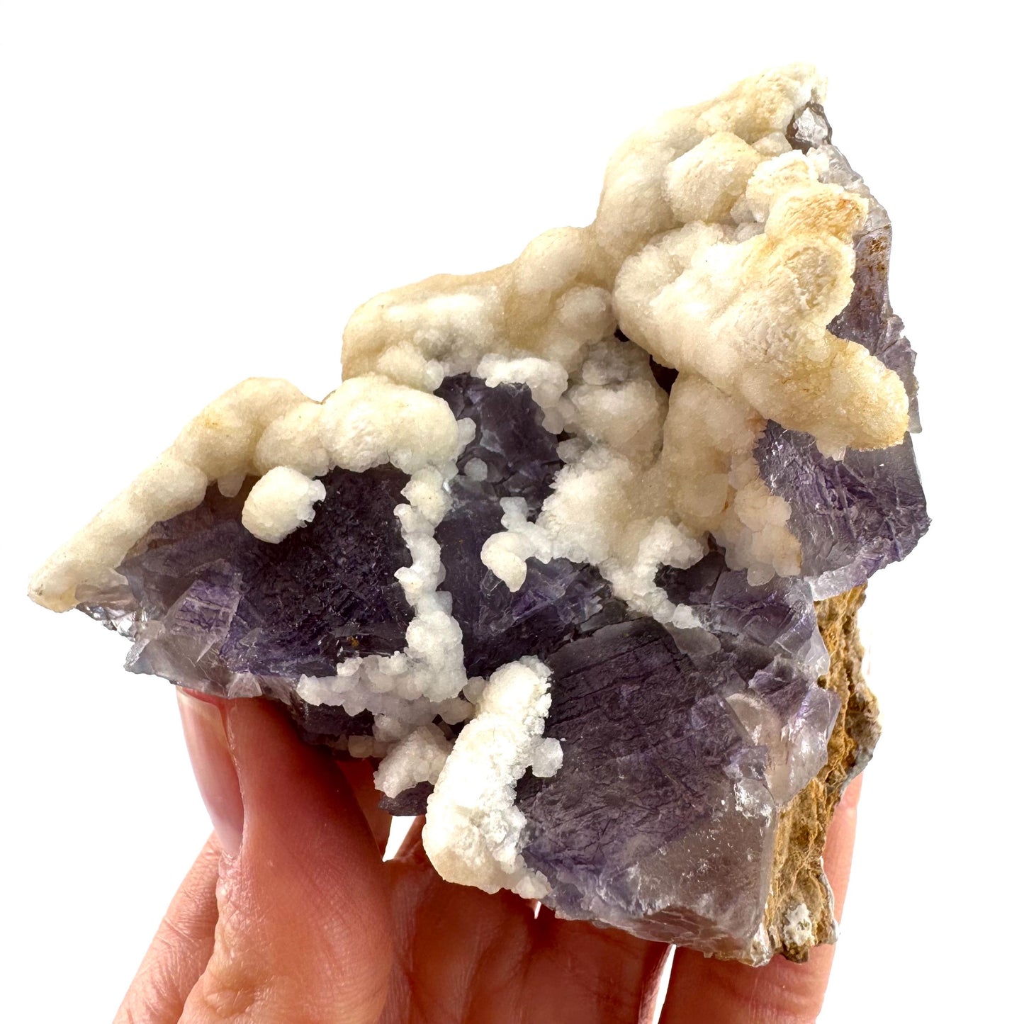 Purple Fluorite w/ Calcite (Pakistan) | purple fluorite crystal cluster, mineral specimen