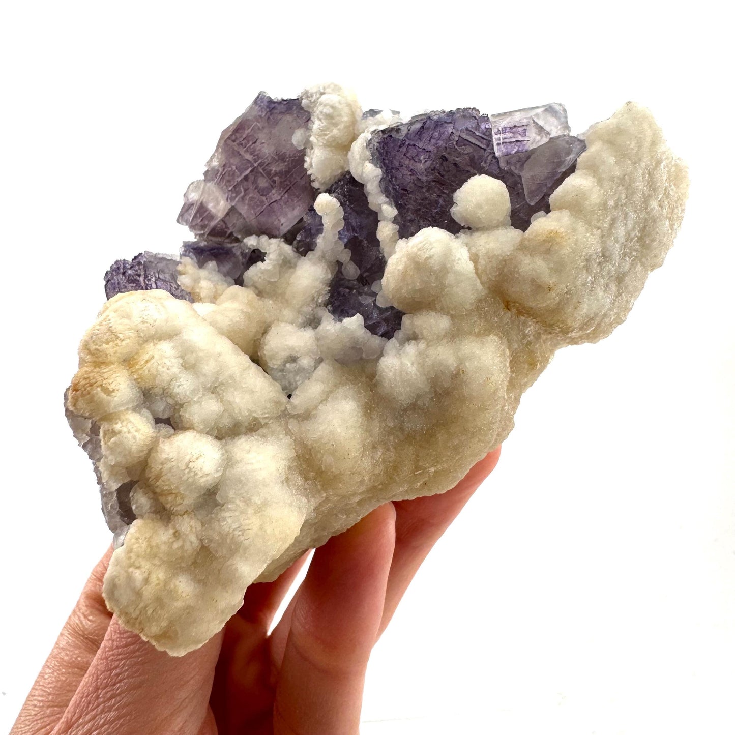 Purple Fluorite w/ Calcite (Pakistan) | purple fluorite crystal cluster, mineral specimen