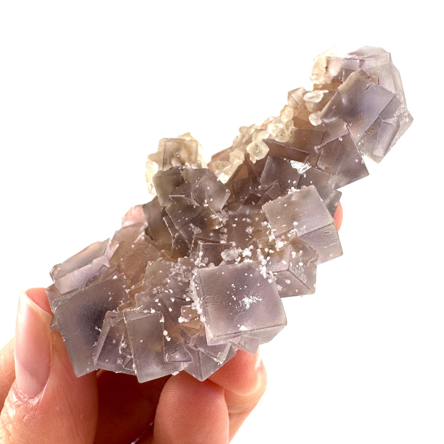 Purple Fluorite w/ Calcite (Pakistan) | purple fluorite crystal cluster, mineral specimen