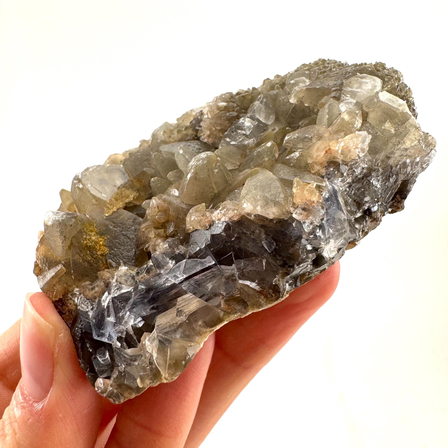Blue Fluorite w/ Calcite (Pakistan) | blue fluorite crystal cluster, mineral specimen