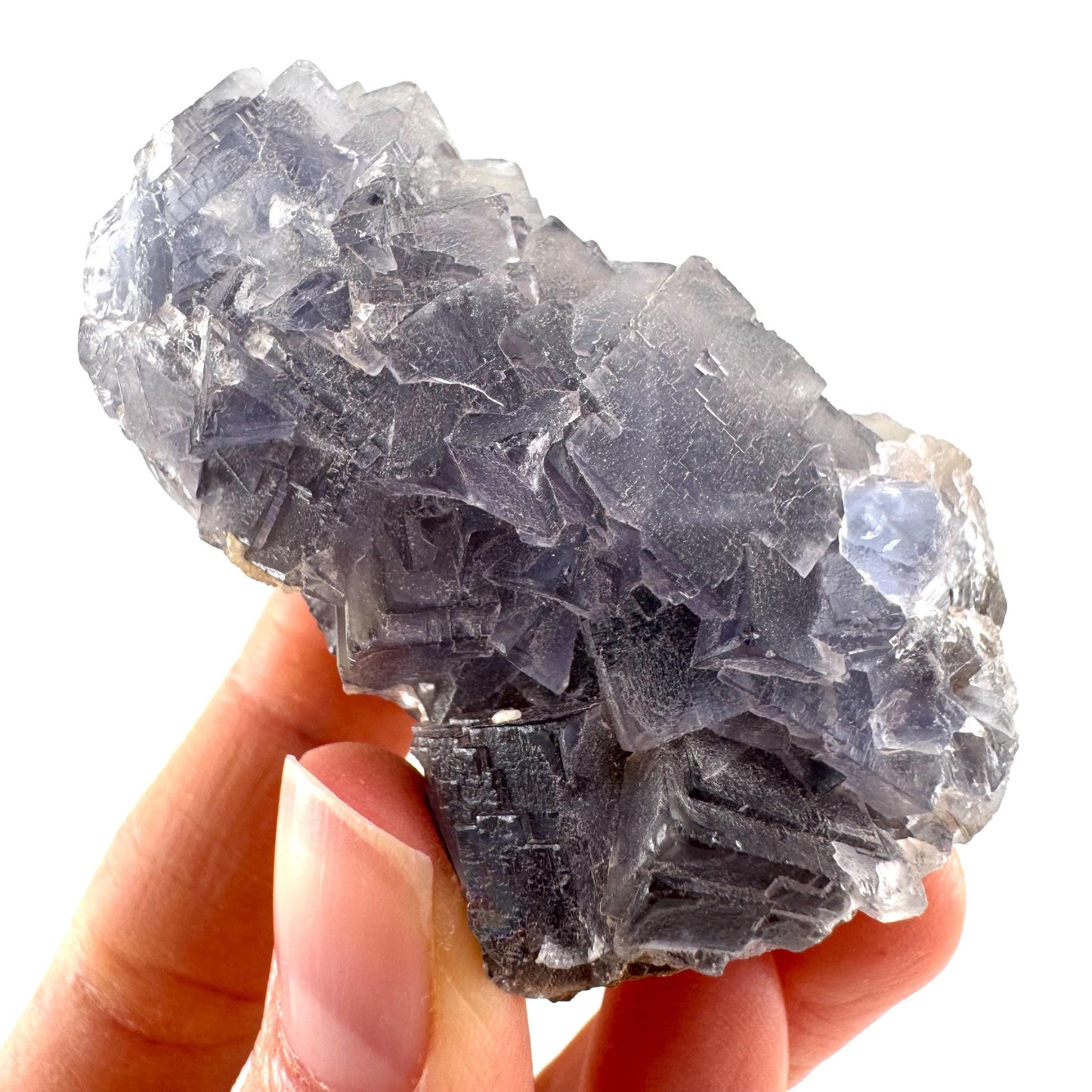 Blue Fluorite (Pakistan) | blue fluorite crystal cluster, mineral specimen