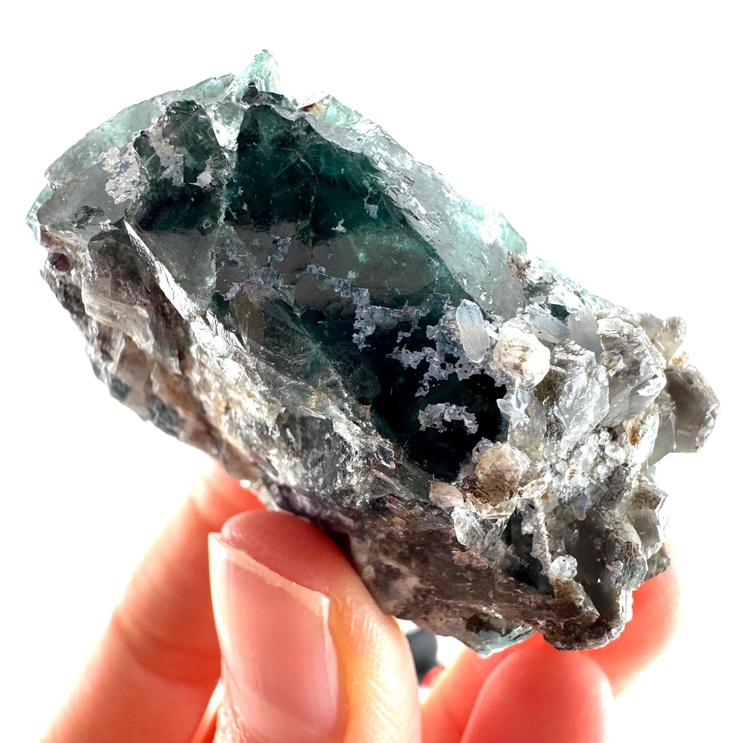 Okorusu Fluorite (Namibia) | green-blue fluorite cluster, raw fluorite crystal, mineral specimen