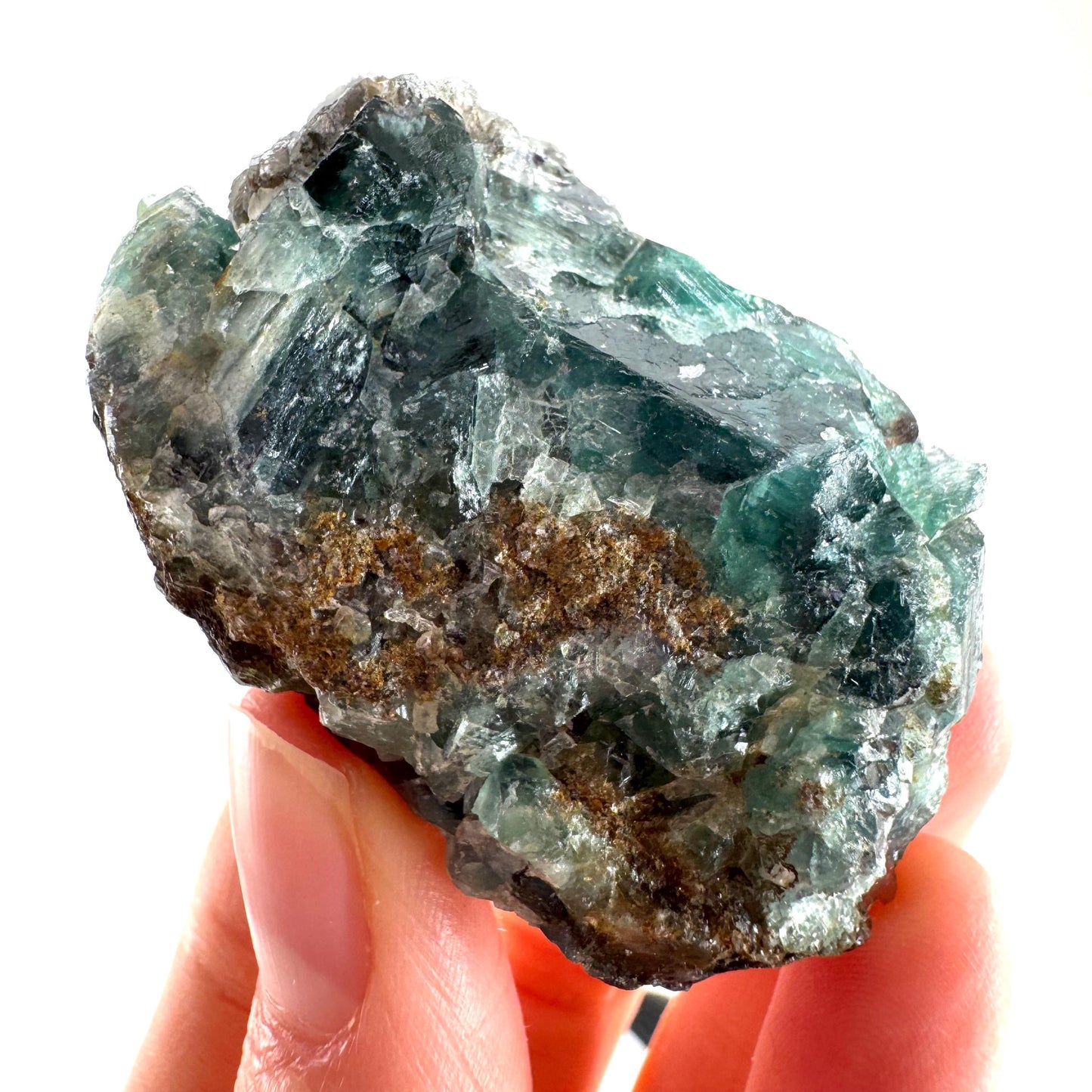 Okorusu Fluorite (Namibia) | green-blue fluorite cluster, raw fluorite crystal, mineral specimen