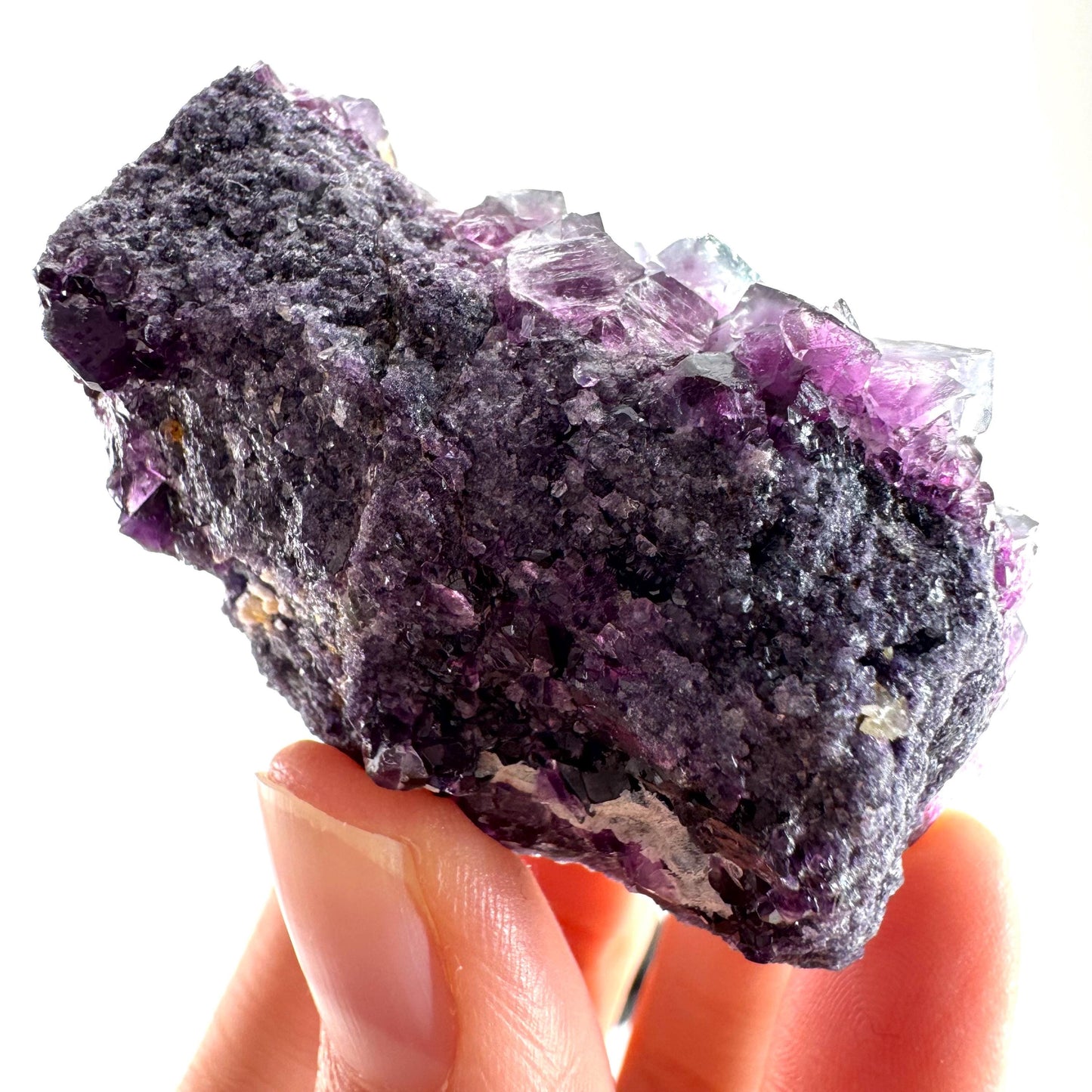 Okorusu Fluorite (Namibia) | purple fluorite cluster, raw fluorite crystal, mineral specimen